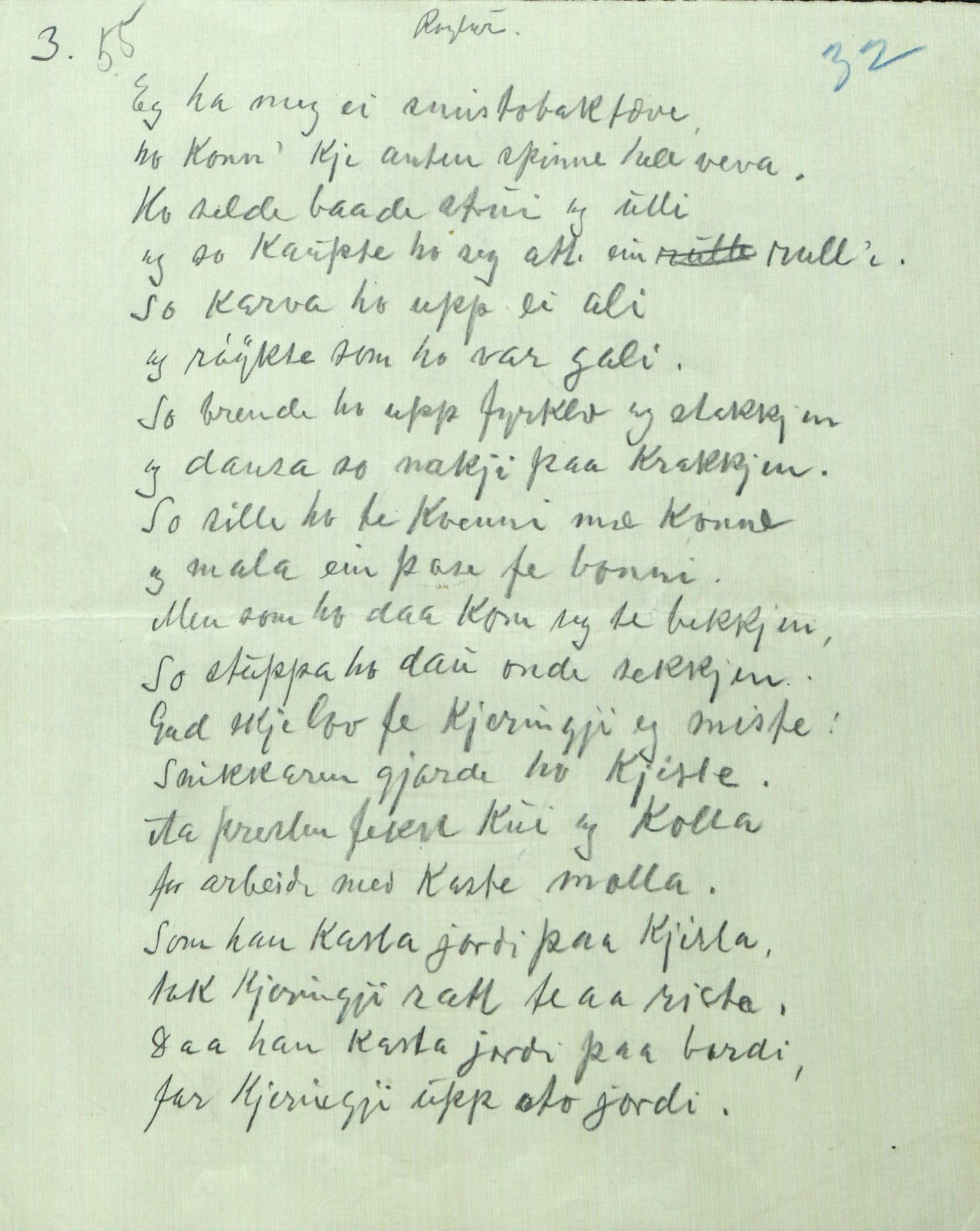 Rikard Berge, TEMU/TGM-A-1003/F/L0005/0002: 160-200 / 161 Oppskrifter av Rikard Berge, Aanund Olsnes m.fl. , 1905-1929, p. 32