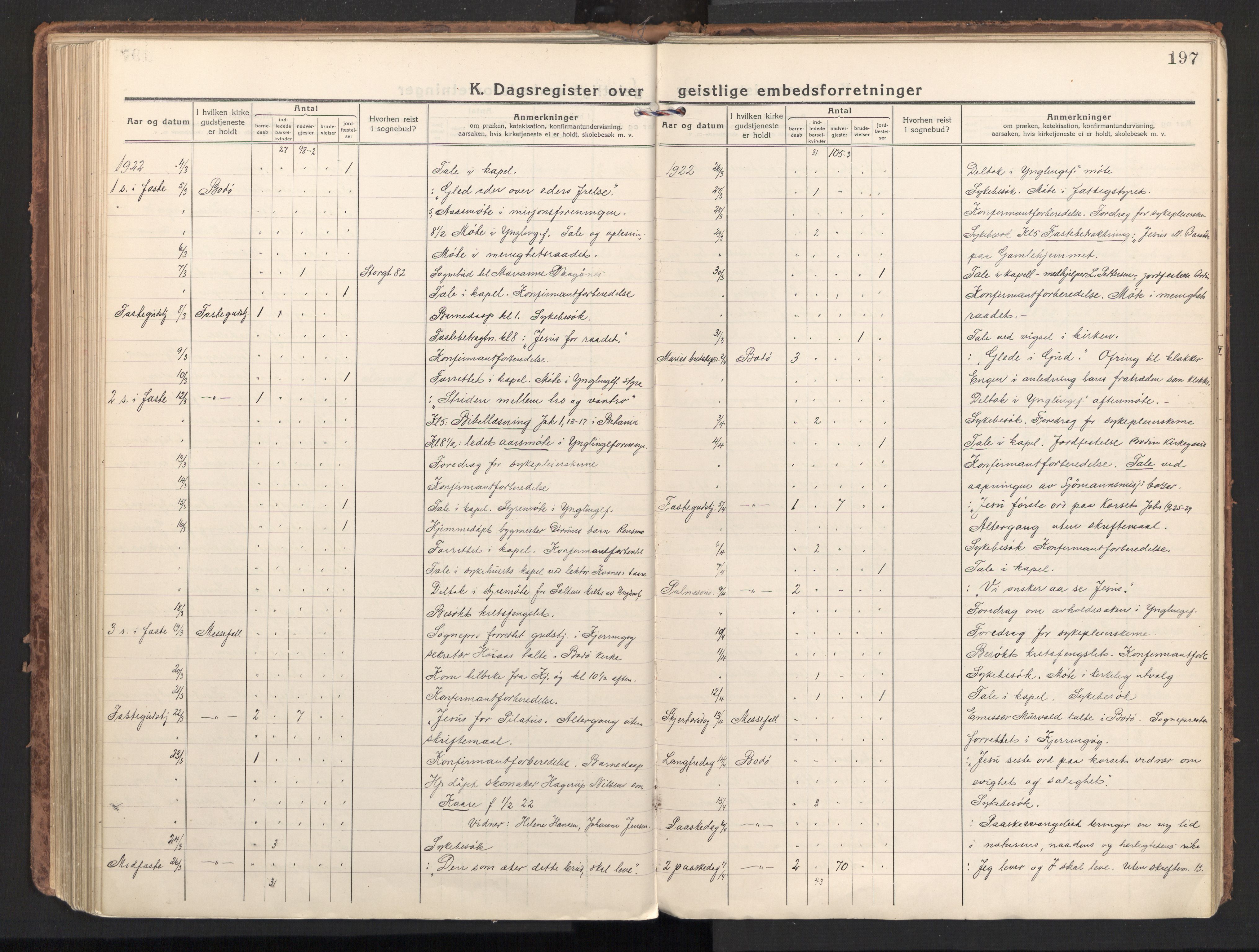 Ministerialprotokoller, klokkerbøker og fødselsregistre - Nordland, AV/SAT-A-1459/801/L0018: Parish register (official) no. 801A18, 1916-1930, p. 197