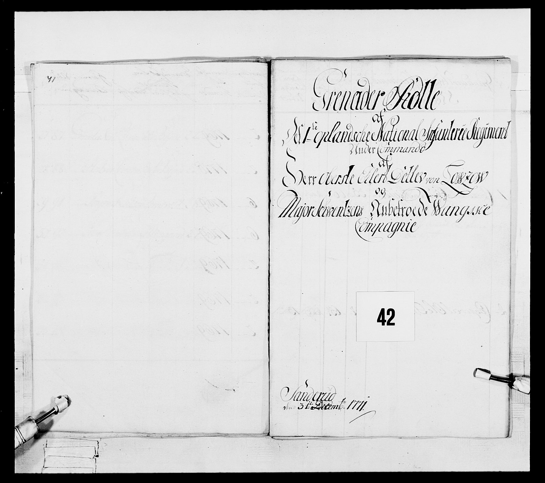 Generalitets- og kommissariatskollegiet, Det kongelige norske kommissariatskollegium, AV/RA-EA-5420/E/Eh/L0057: 1. Opplandske nasjonale infanteriregiment, 1769-1771, p. 577