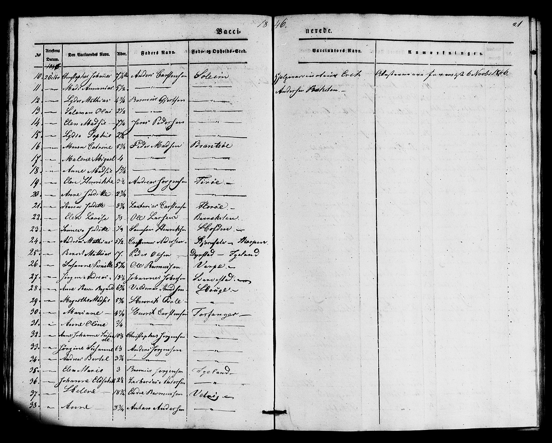 Kinn sokneprestembete, AV/SAB-A-80801/H/Haa/Haaa/L0016: Parish register (official) no. A 16, 1841-1858, p. 21