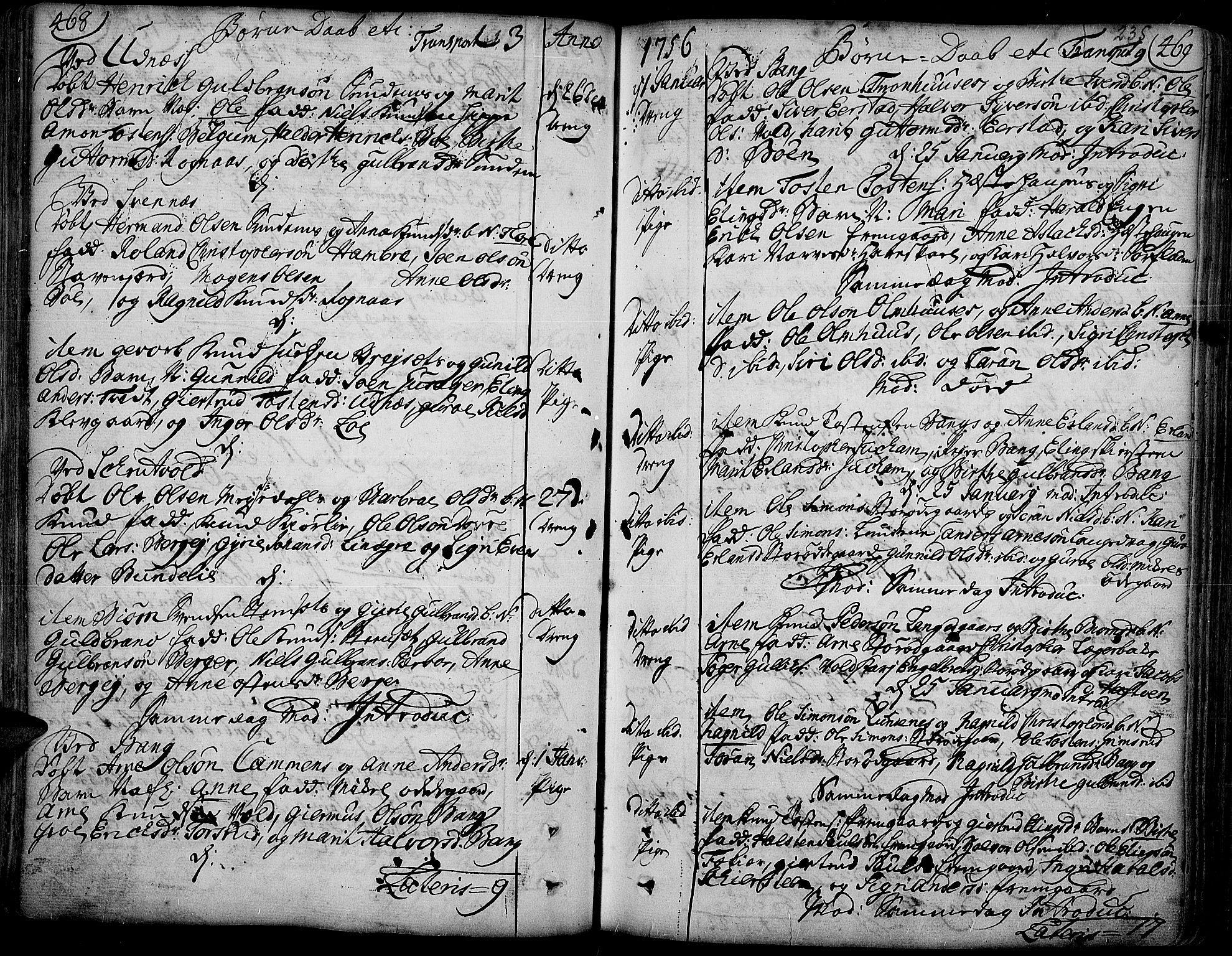 Aurdal prestekontor, SAH/PREST-126/H/Ha/Haa/L0004: Parish register (official) no. 4, 1730-1762, p. 468-469