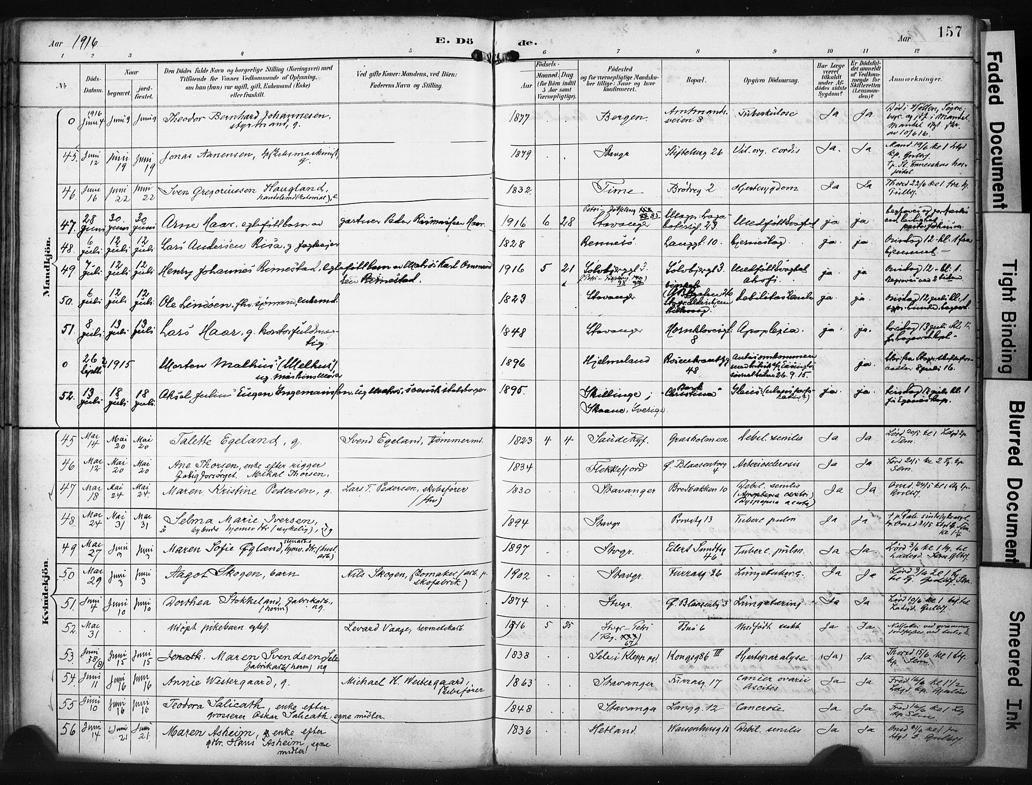 St. Petri sokneprestkontor, SAST/A-101813/001/30/30BA/L0022: Parish register (official) no. A 22, 1895-1919, p. 157