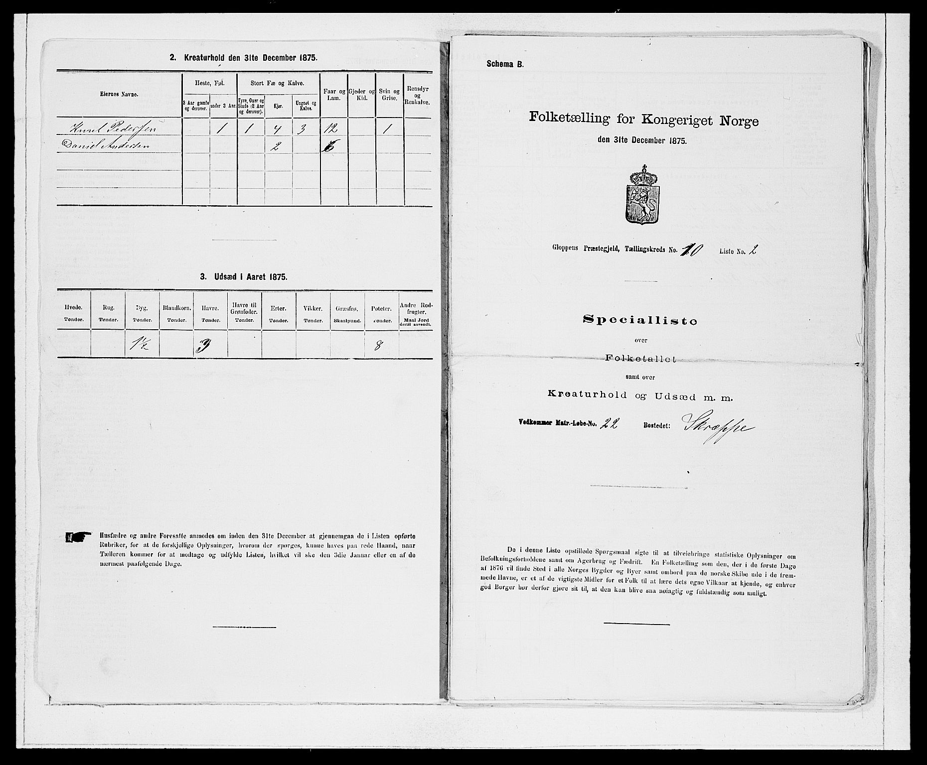 SAB, 1875 Census for 1445P Gloppen, 1875, p. 1081