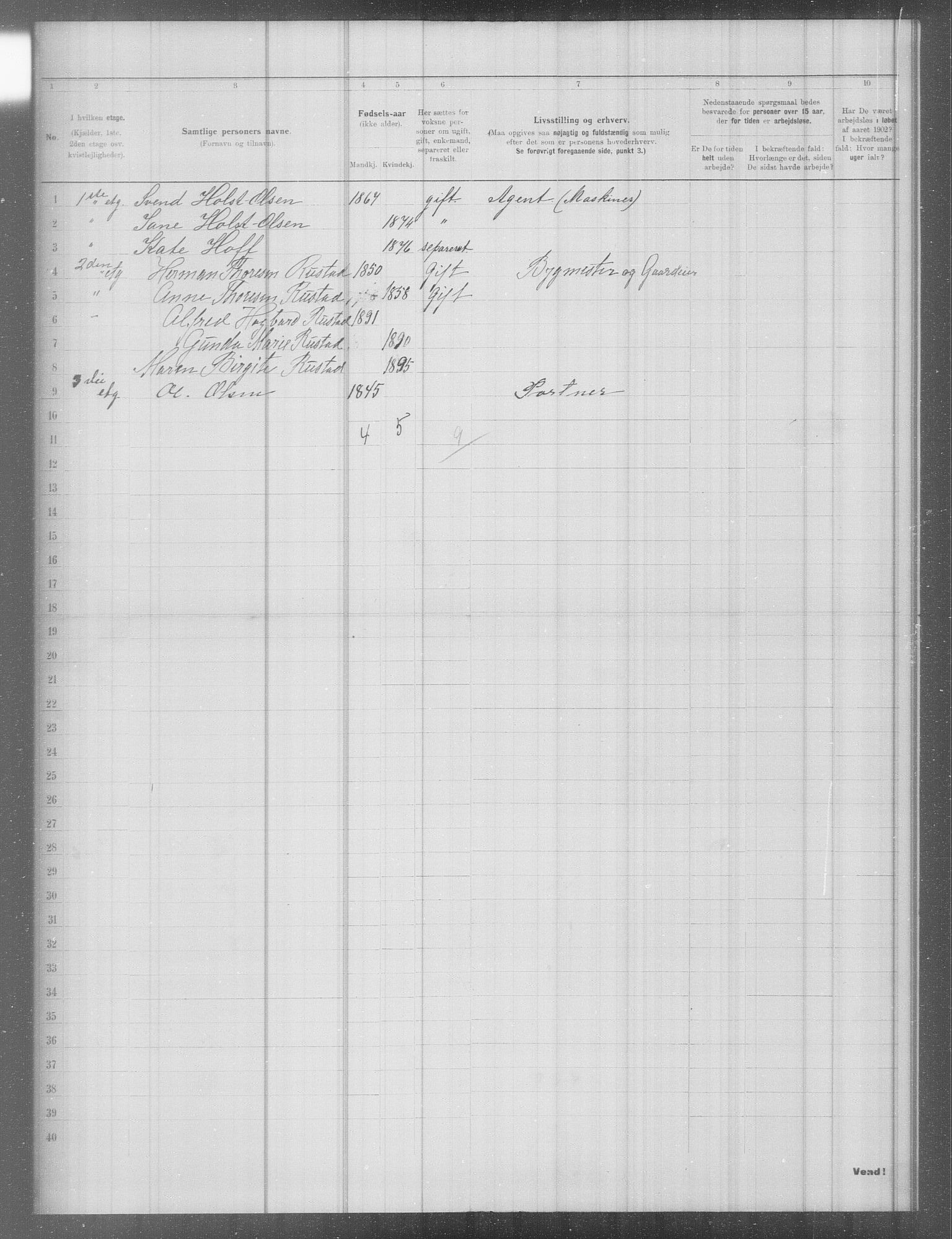 OBA, Municipal Census 1902 for Kristiania, 1902, p. 5400