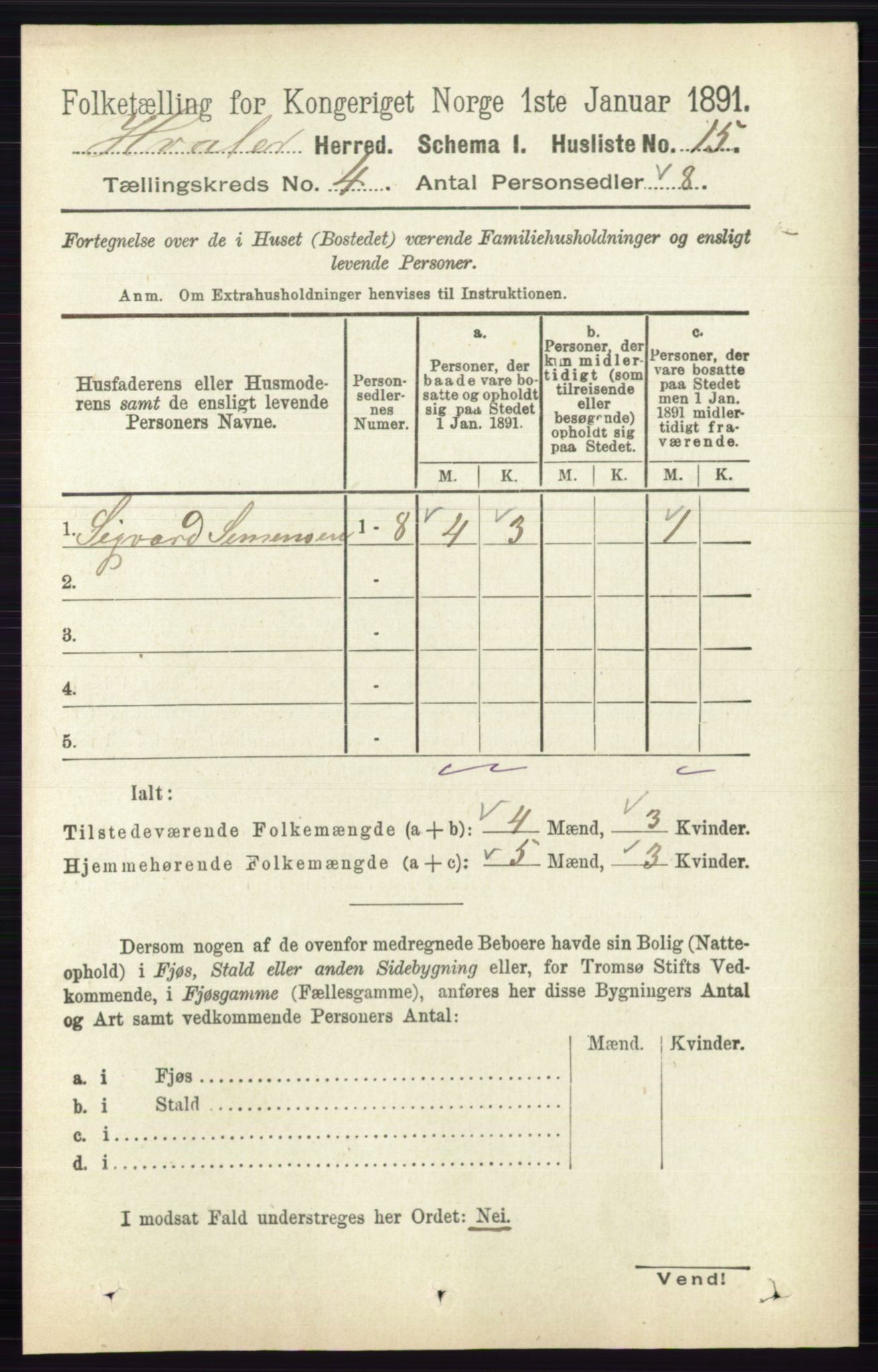 RA, 1891 census for 0111 Hvaler, 1891, p. 2574