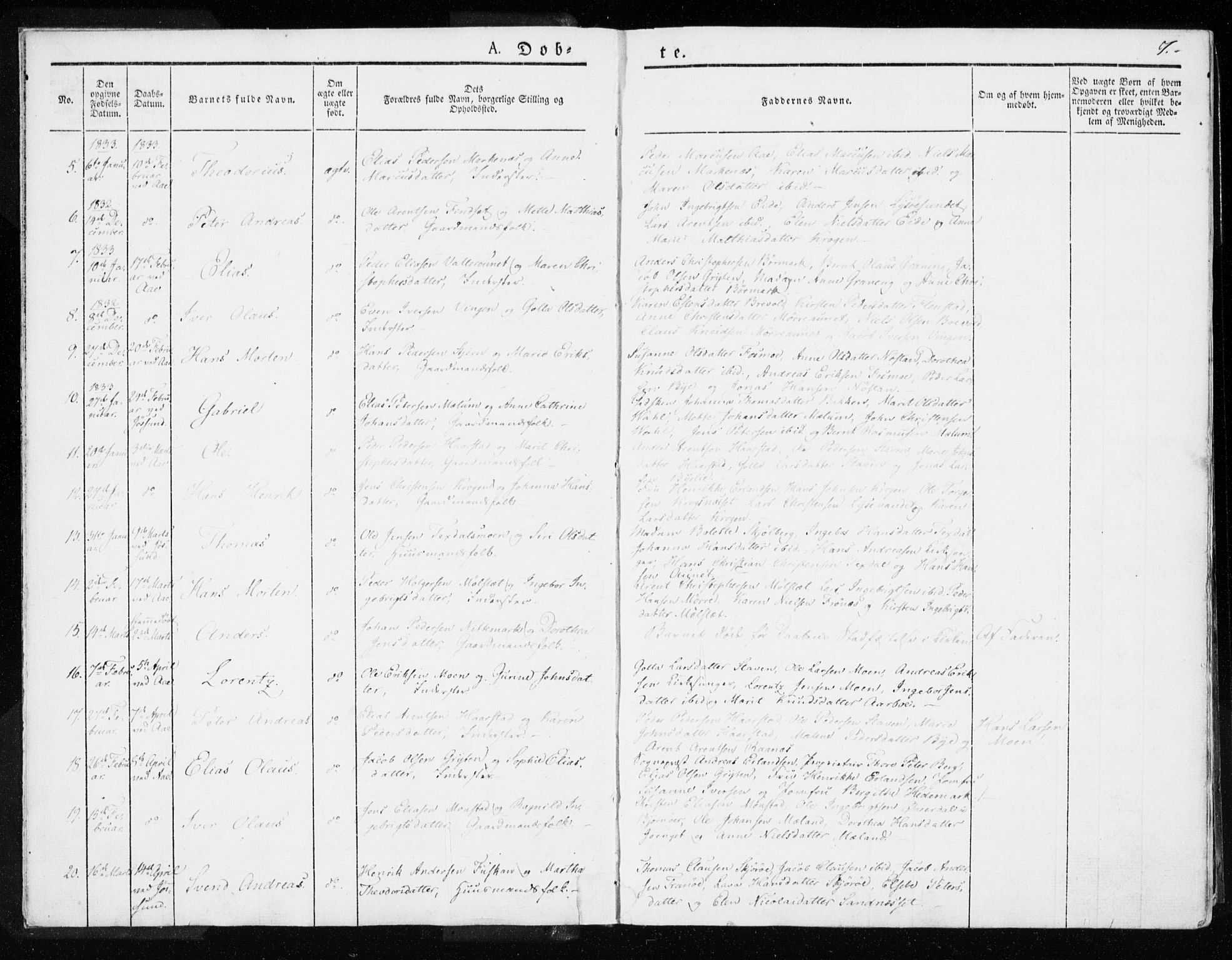 Ministerialprotokoller, klokkerbøker og fødselsregistre - Sør-Trøndelag, SAT/A-1456/655/L0676: Parish register (official) no. 655A05, 1830-1847, p. 7