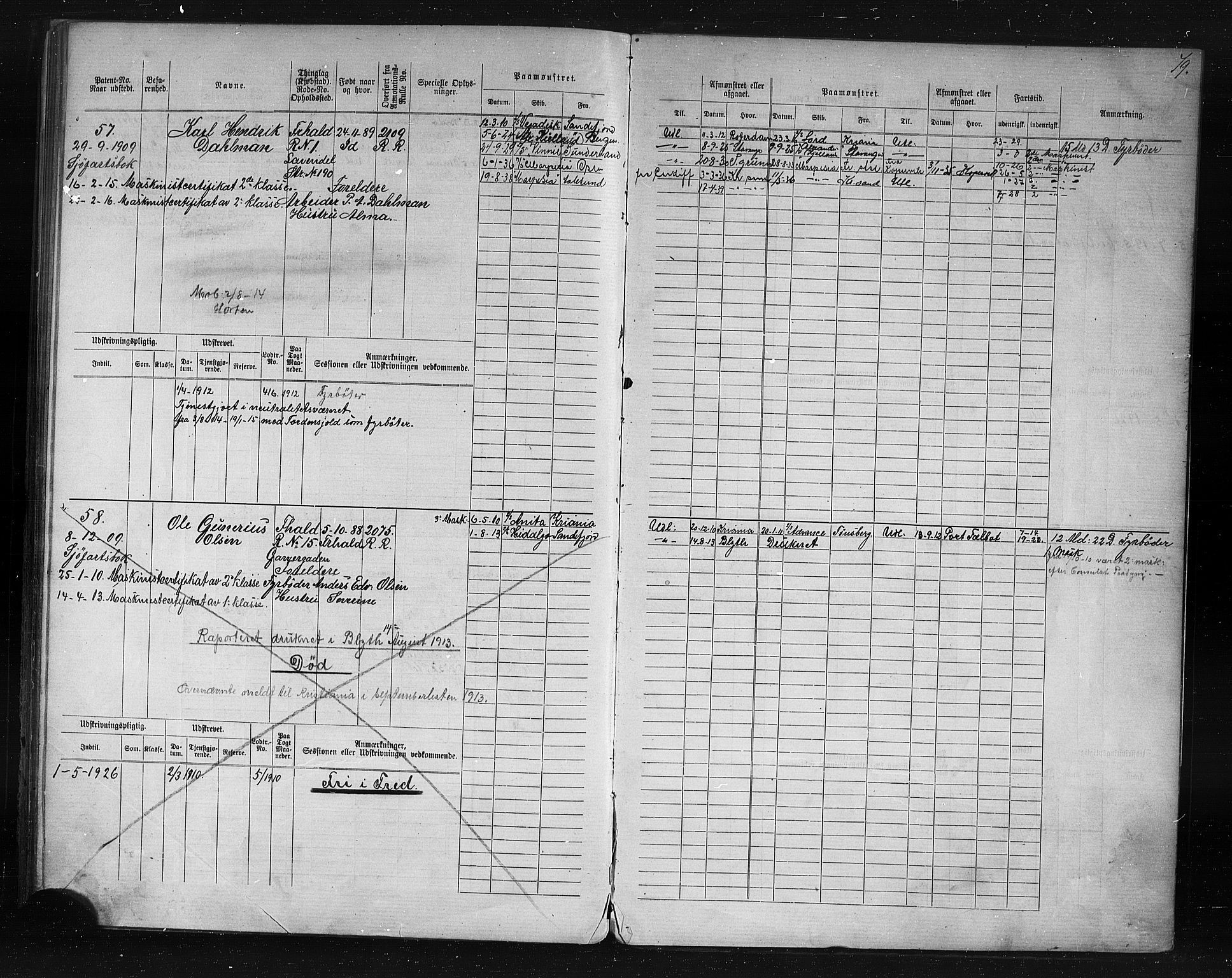 Halden mønstringskontor, SAO/A-10569a/F/Fc/Fcd/L0003: Annotasjons- og hovedrulle for maskinister og fyrbøtere, 1876-1918, p. 40