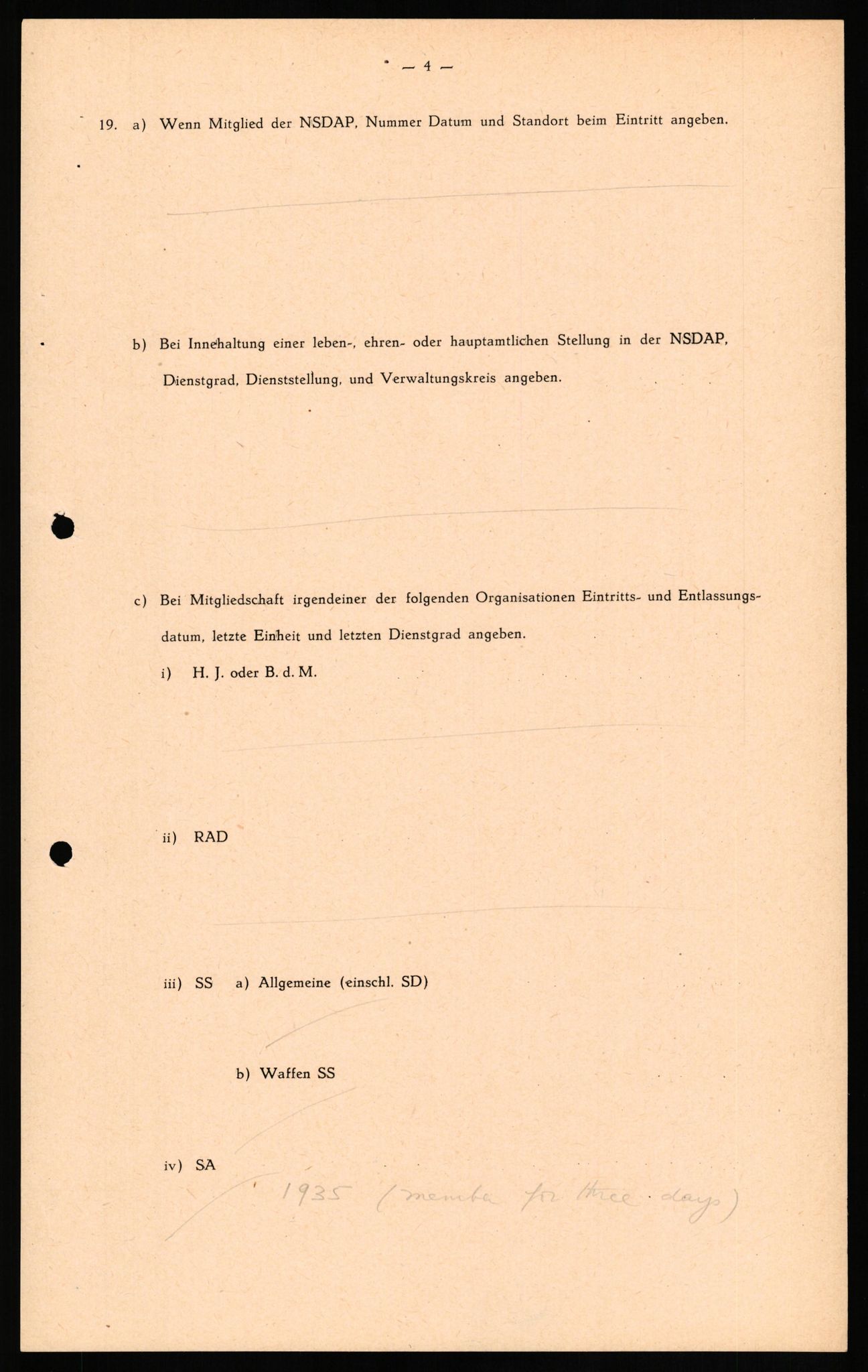 Forsvaret, Forsvarets overkommando II, AV/RA-RAFA-3915/D/Db/L0018: CI Questionaires. Tyske okkupasjonsstyrker i Norge. Tyskere., 1945-1946, p. 37