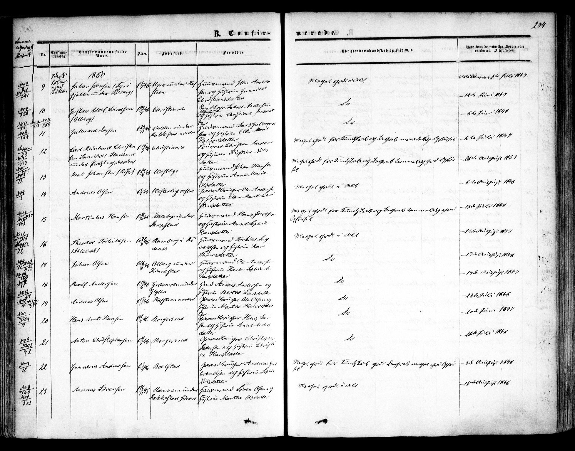 Høland prestekontor Kirkebøker, AV/SAO-A-10346a/F/Fa/L0010: Parish register (official) no. I 10, 1854-1861, p. 204