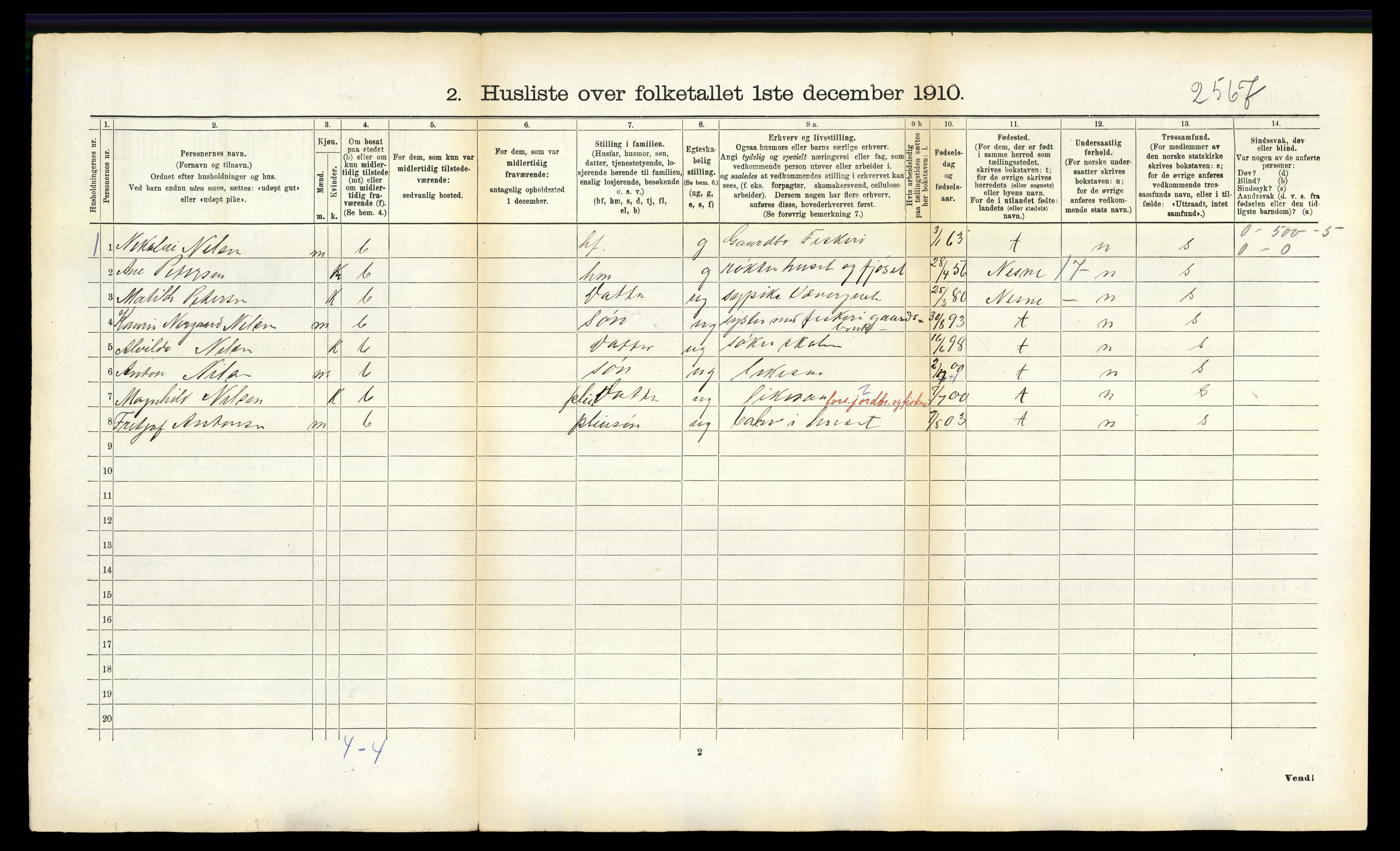 RA, 1910 census for Bø, 1910, p. 178