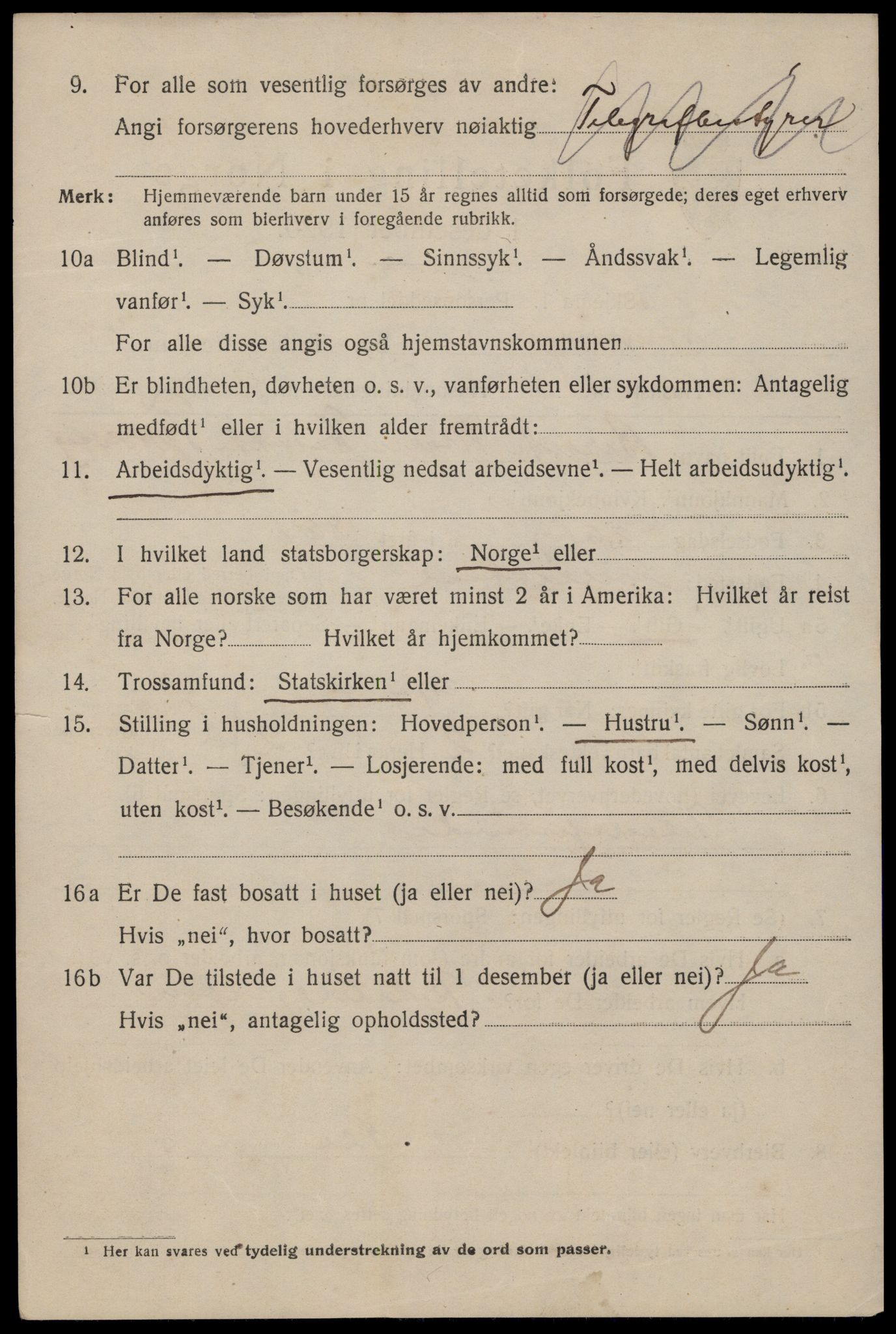 SAST, 1920 census for Stavanger, 1920, p. 108565