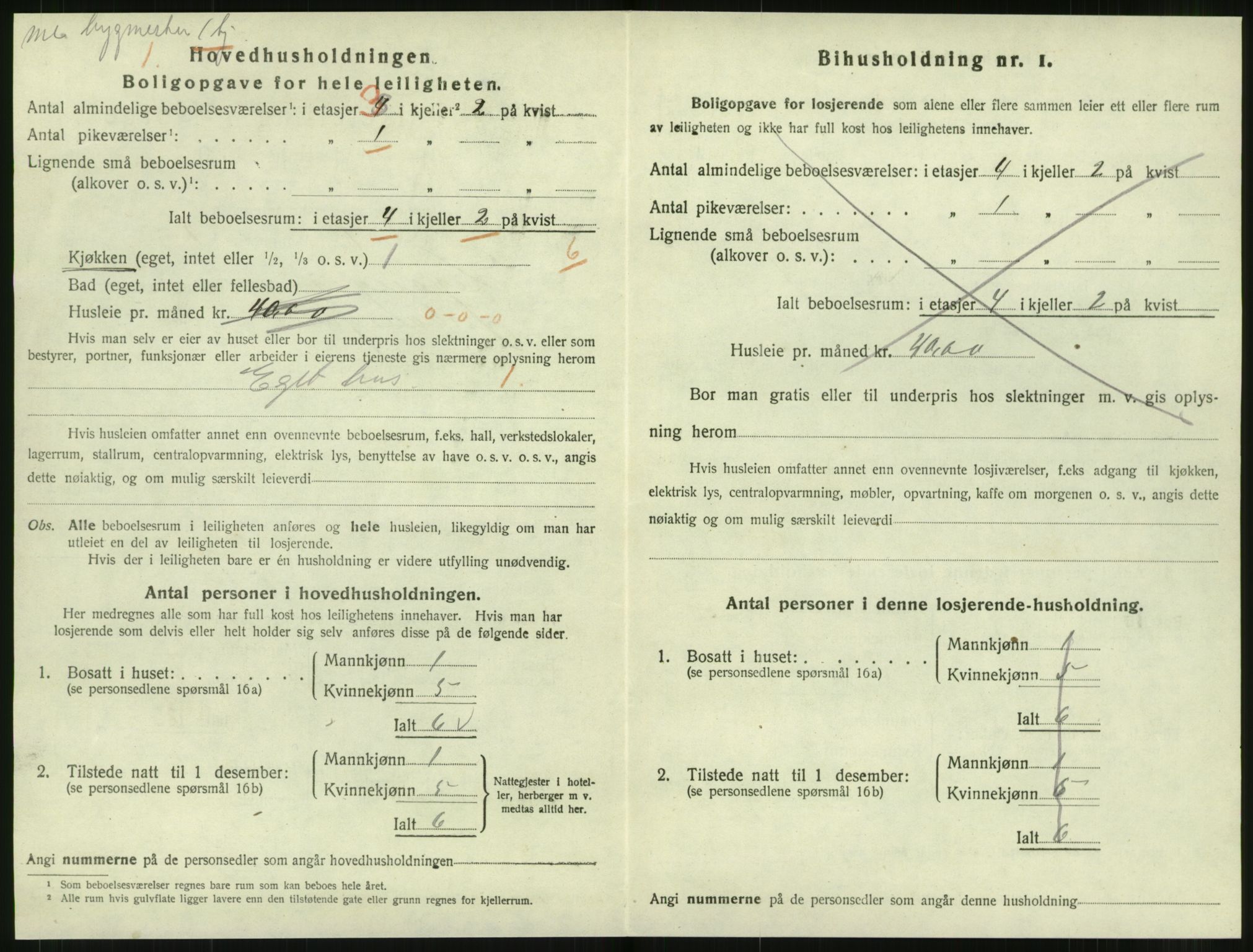 SAT, 1920 census for Levanger town, 1920, p. 807