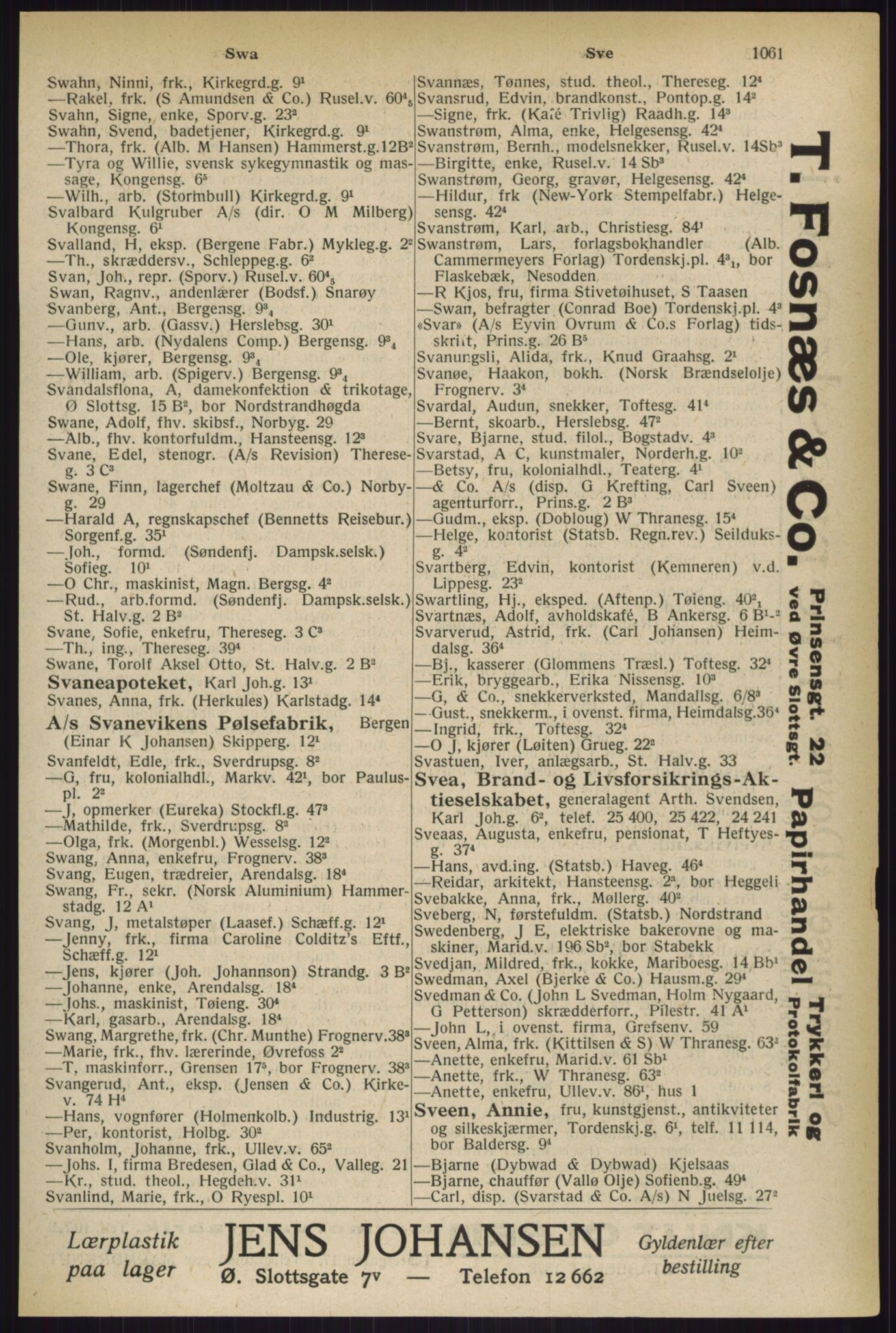 Kristiania/Oslo adressebok, PUBL/-, 1927, p. 1061