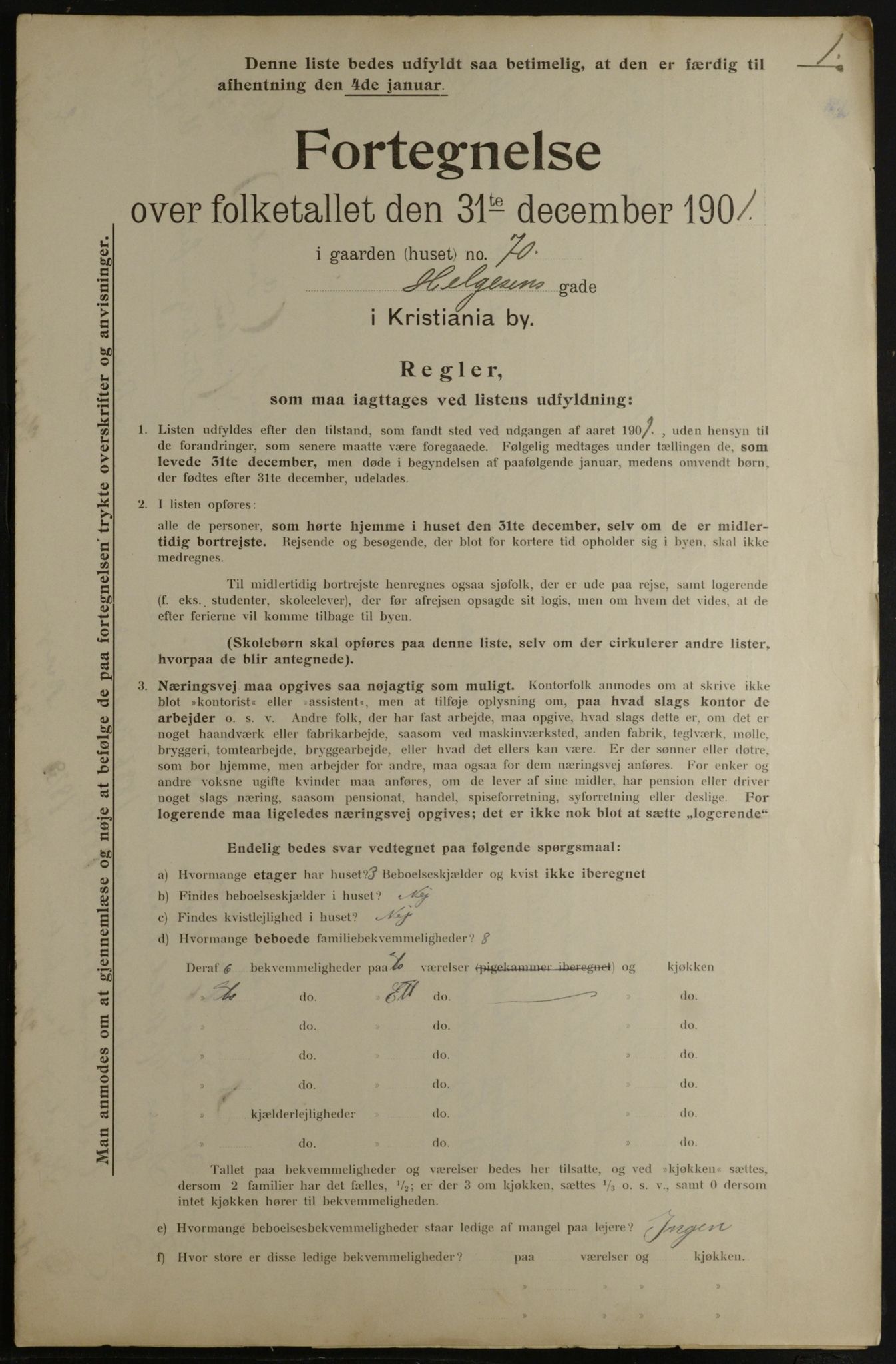 OBA, Municipal Census 1901 for Kristiania, 1901, p. 6109