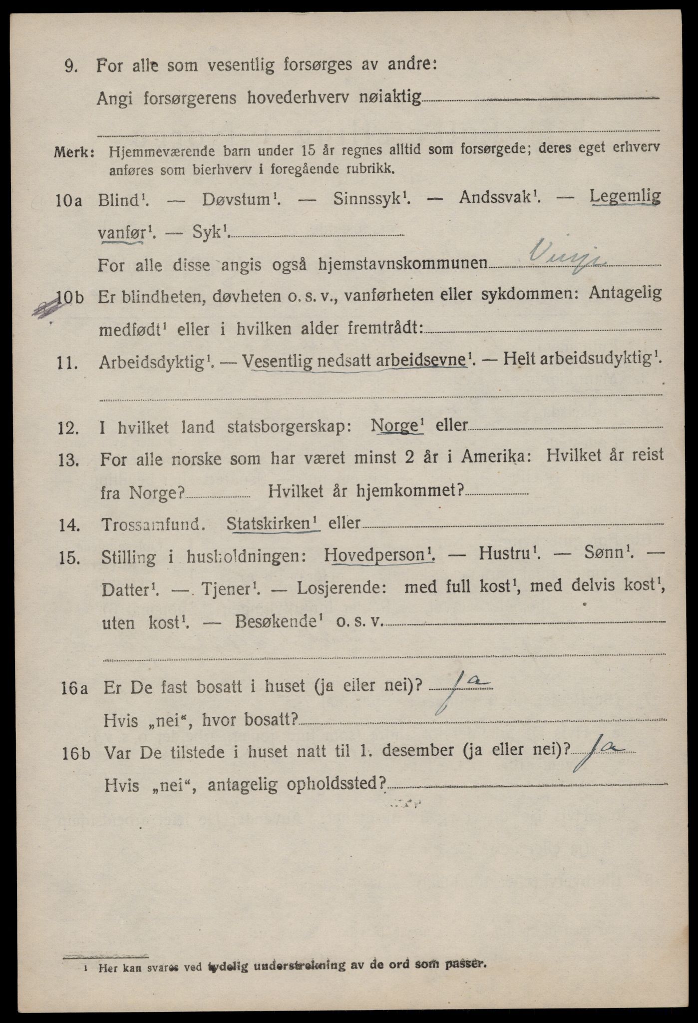 SAKO, 1920 census for Vinje, 1920, p. 2210