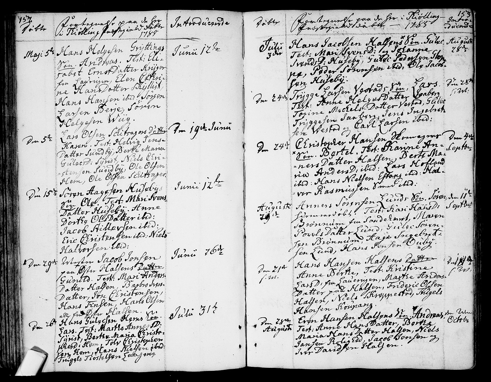 Tjølling kirkebøker, SAKO/A-60/F/Fa/L0004: Parish register (official) no. 4, 1779-1817, p. 152-153