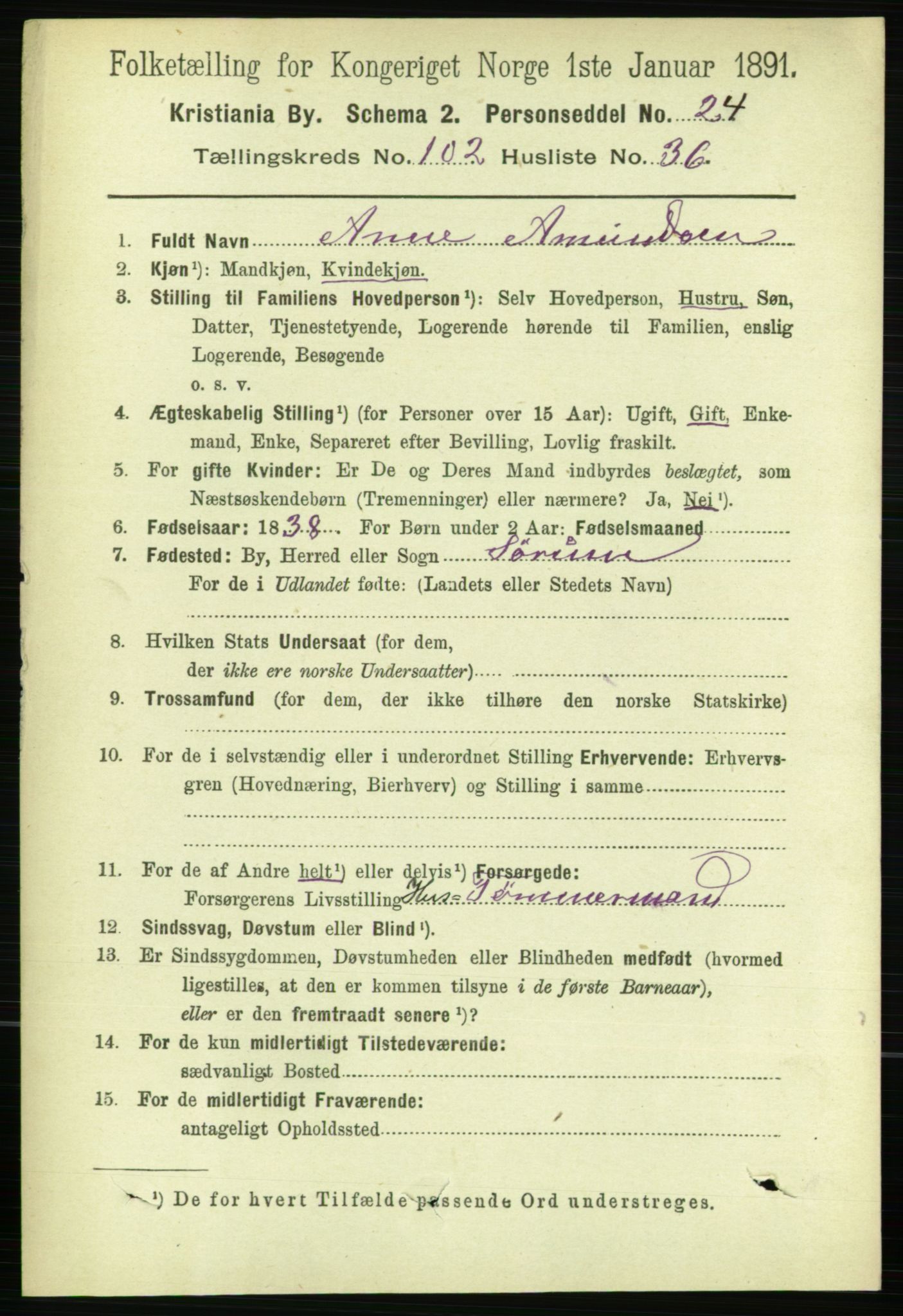 RA, 1891 census for 0301 Kristiania, 1891, p. 51311