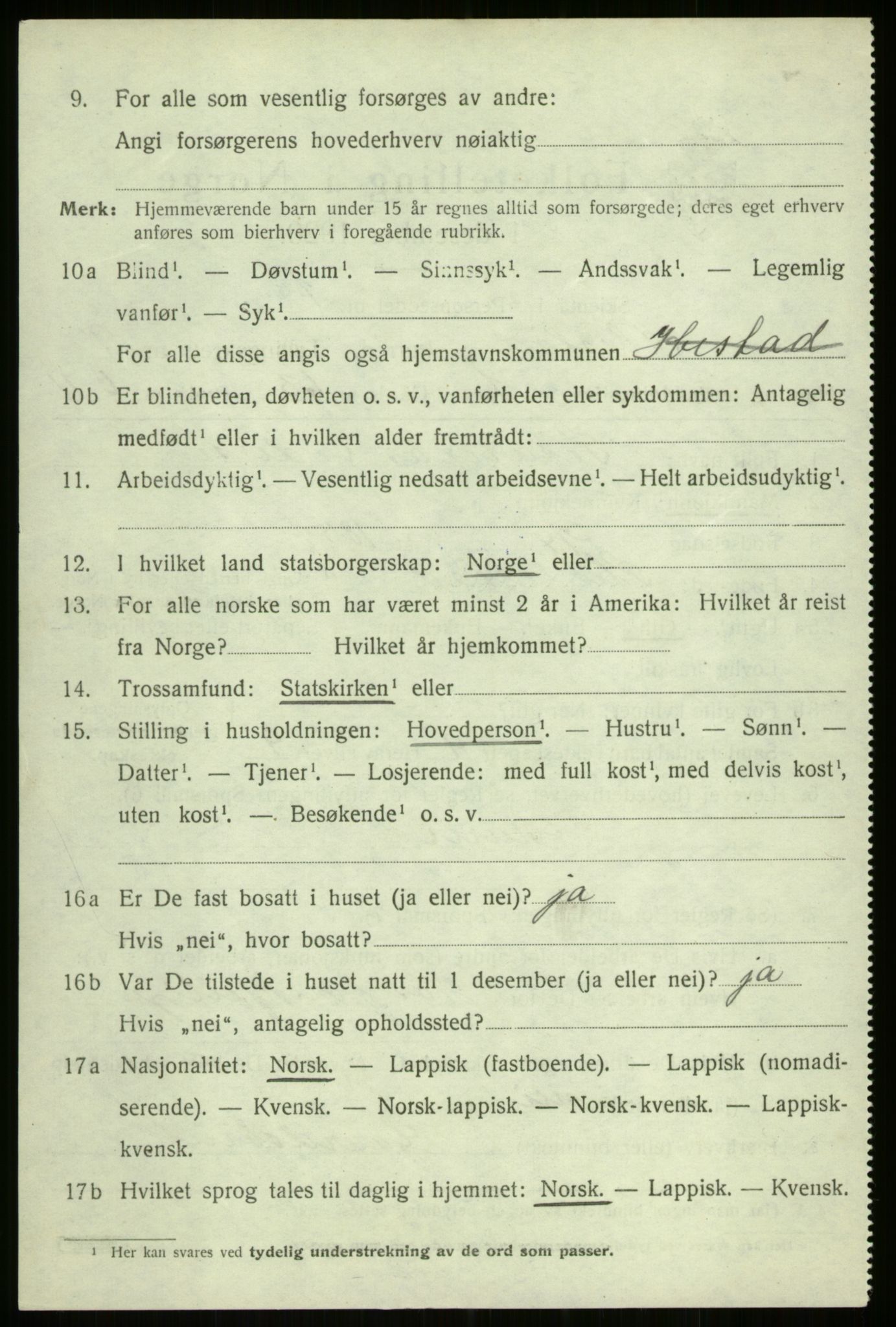 SATØ, 1920 census for Ibestad, 1920, p. 5417