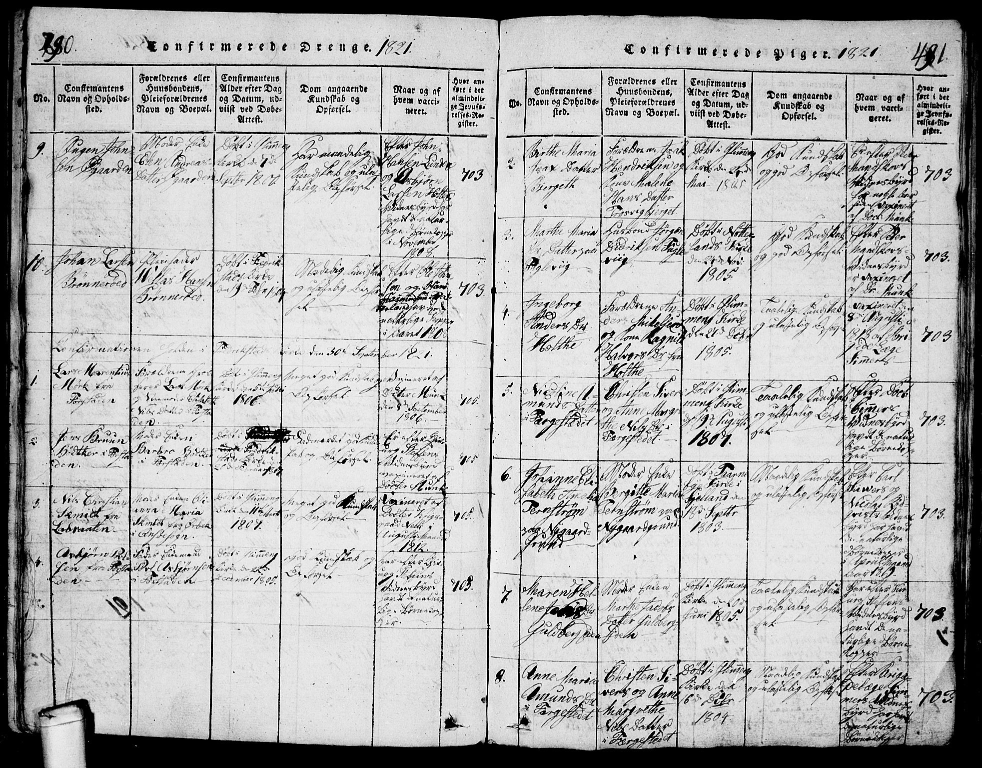 Glemmen prestekontor Kirkebøker, AV/SAO-A-10908/G/Ga/L0001: Parish register (copy) no. 1, 1816-1838, p. 490-491