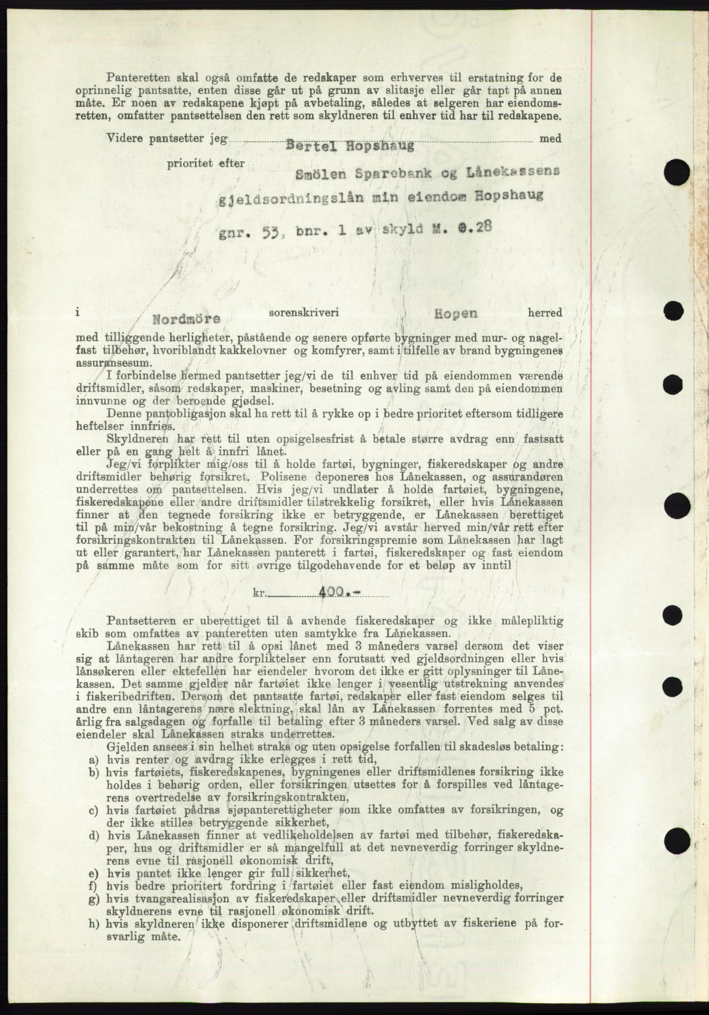 Nordmøre sorenskriveri, AV/SAT-A-4132/1/2/2Ca: Mortgage book no. B93b, 1946-1946, Diary no: : 700/1946