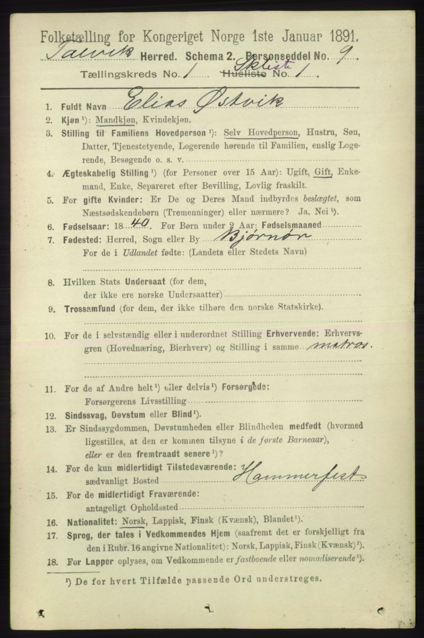 RA, 1891 census for 2013 Talvik, 1891, p. 499