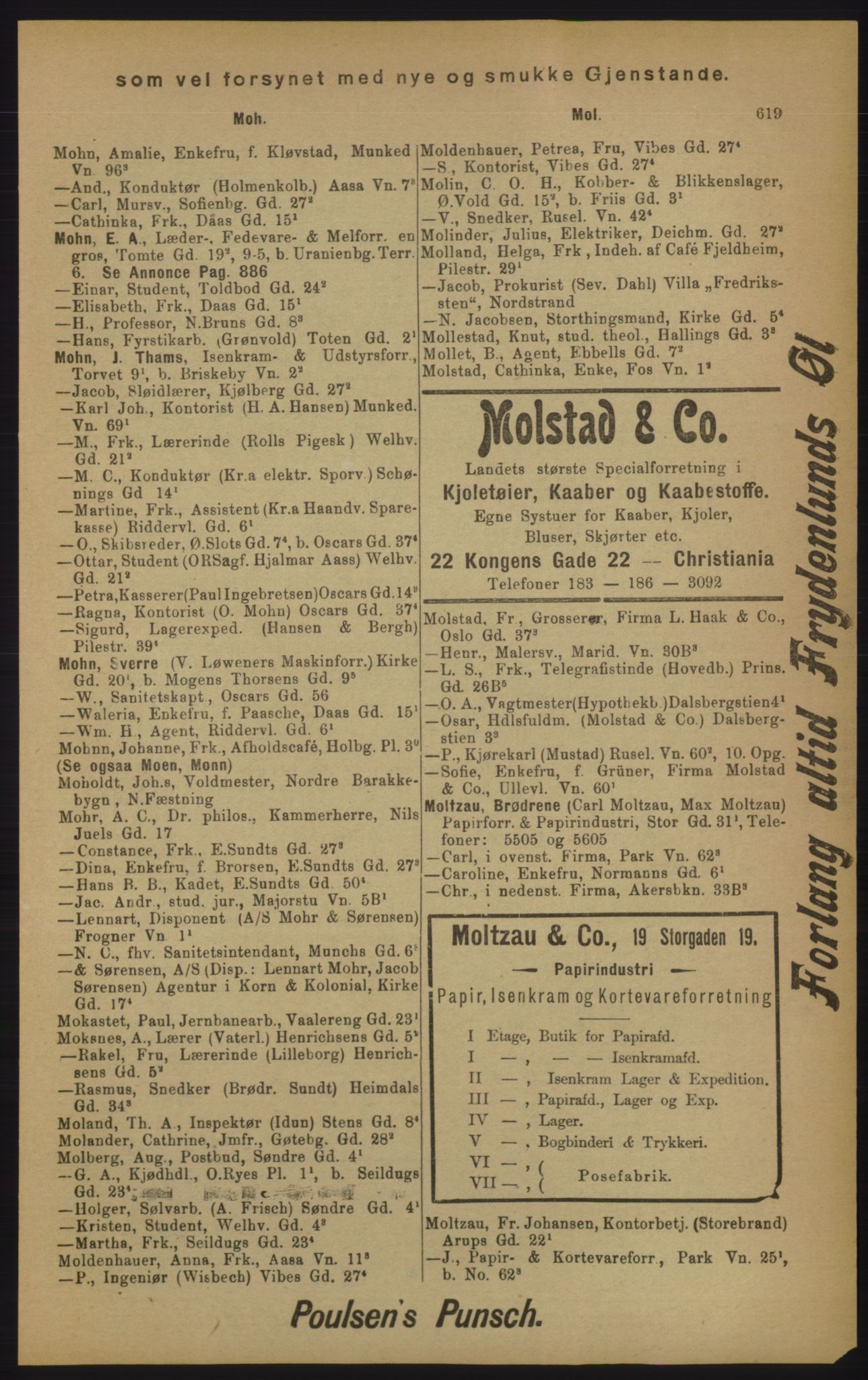 Kristiania/Oslo adressebok, PUBL/-, 1905, p. 619