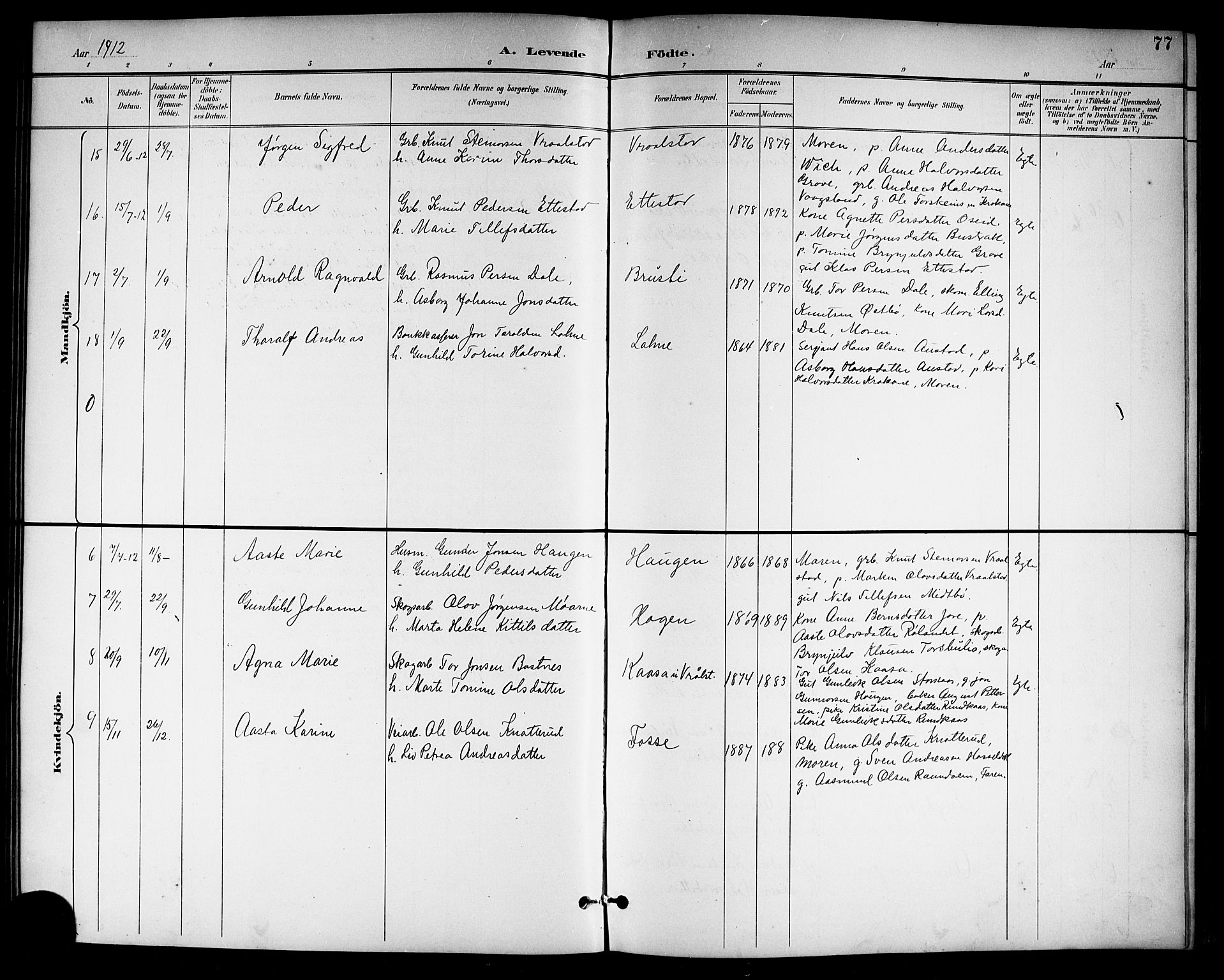 Drangedal kirkebøker, SAKO/A-258/G/Gb/L0002: Parish register (copy) no. II 2, 1895-1918, p. 77