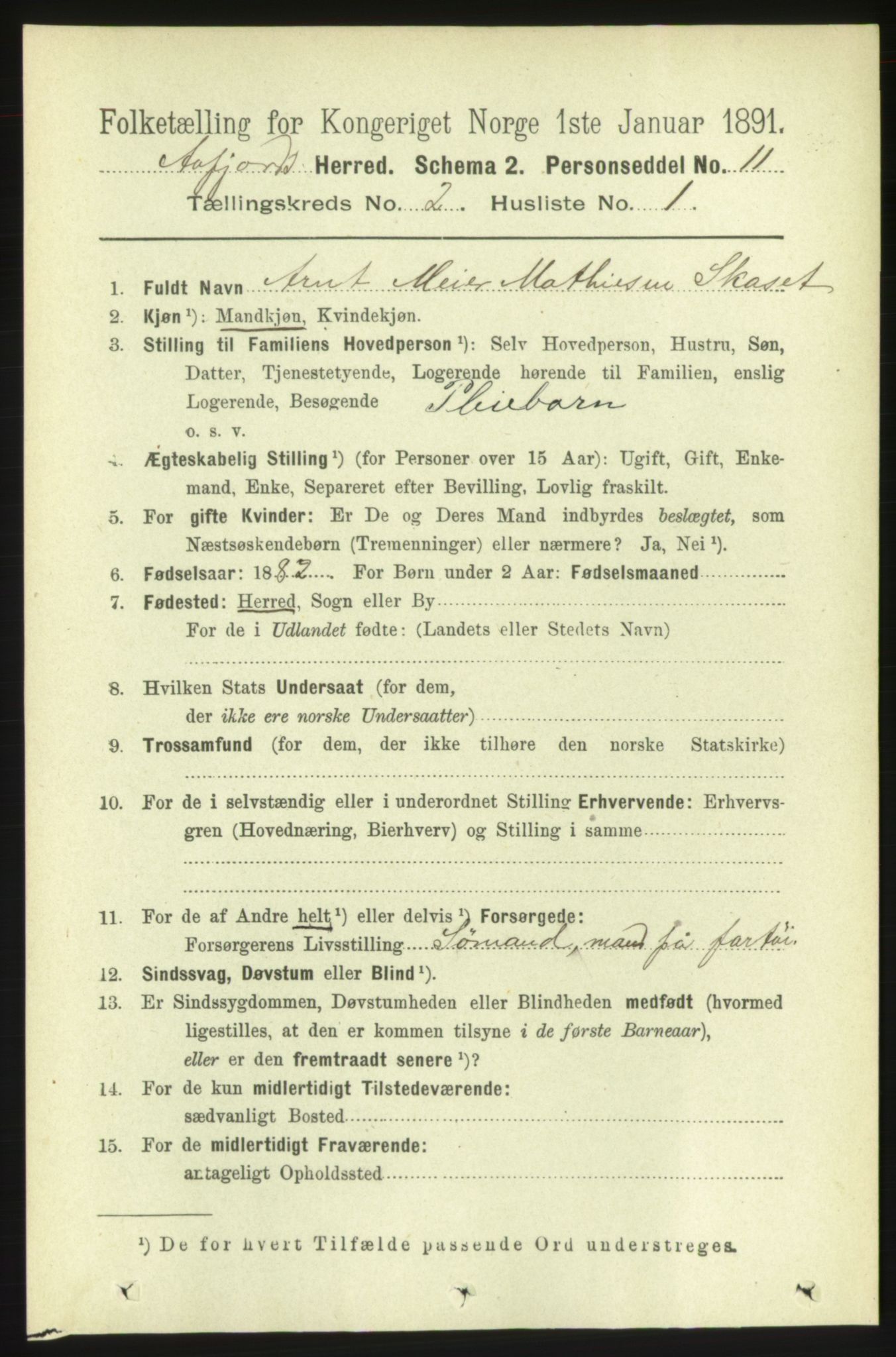 RA, 1891 census for 1630 Åfjord, 1891, p. 387