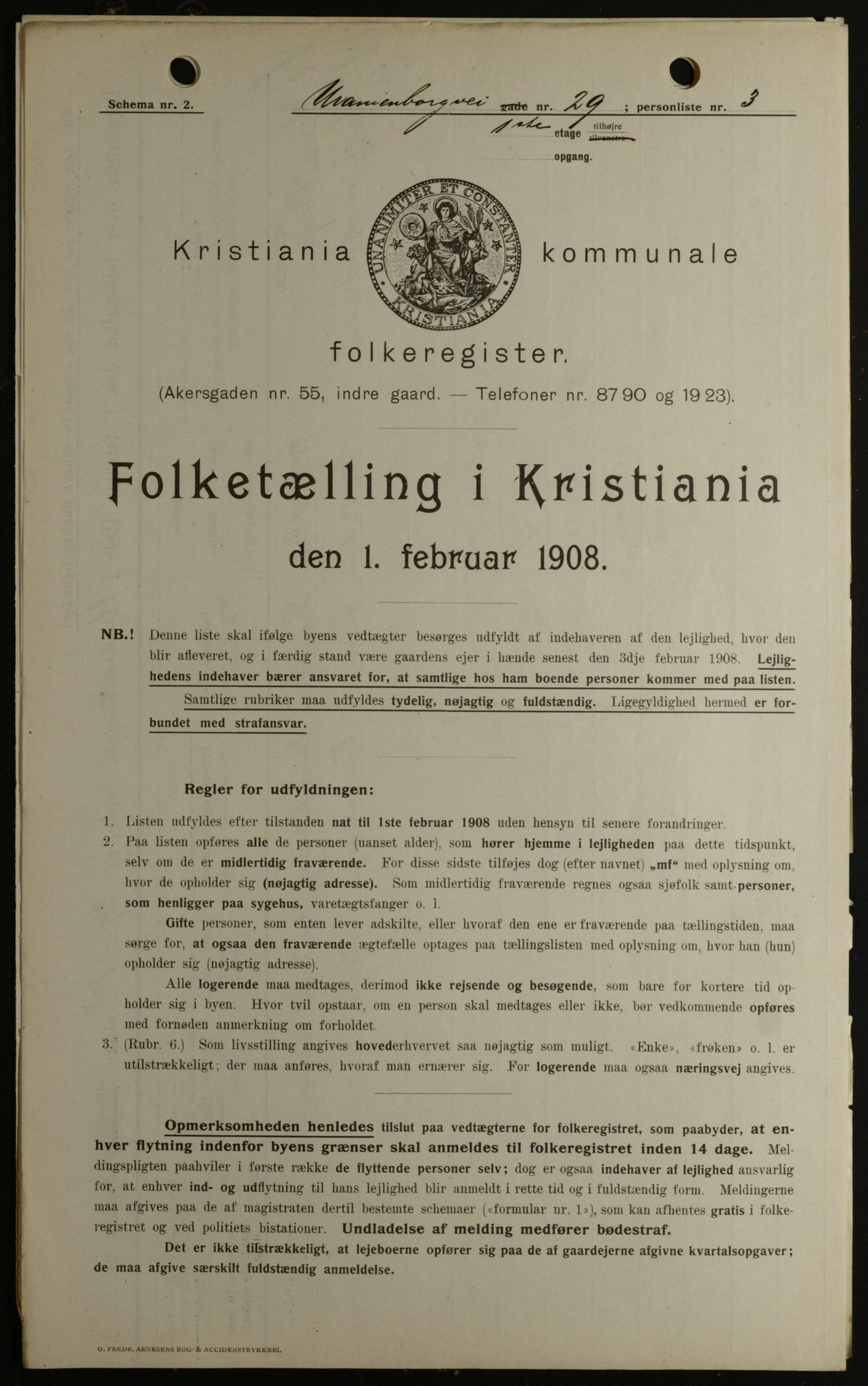 OBA, Municipal Census 1908 for Kristiania, 1908, p. 108212