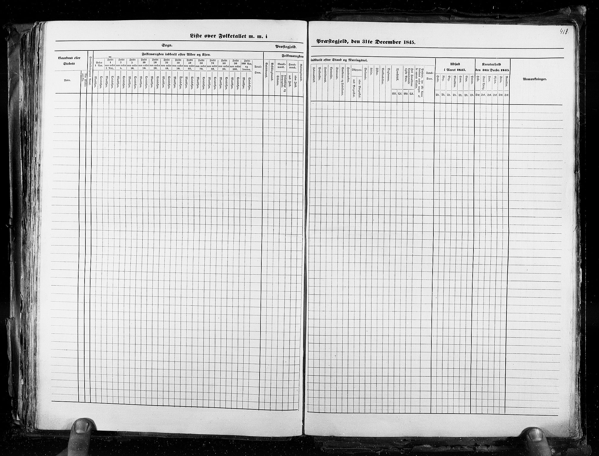 RA, Census 1845, vol. 3: Hedemarken amt og Kristians amt, 1845, p. 418