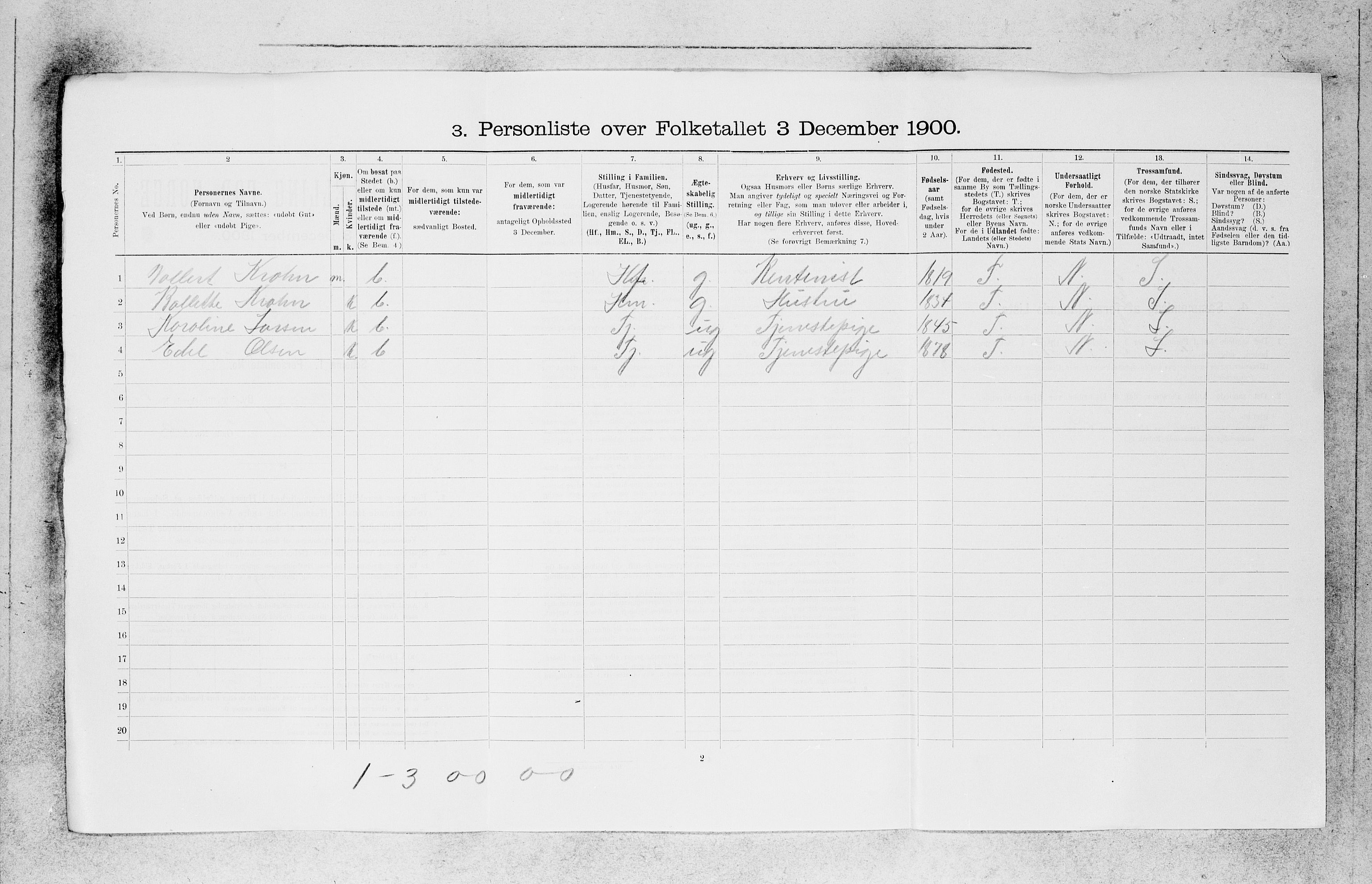 SAB, 1900 census for Bergen, 1900, p. 29759