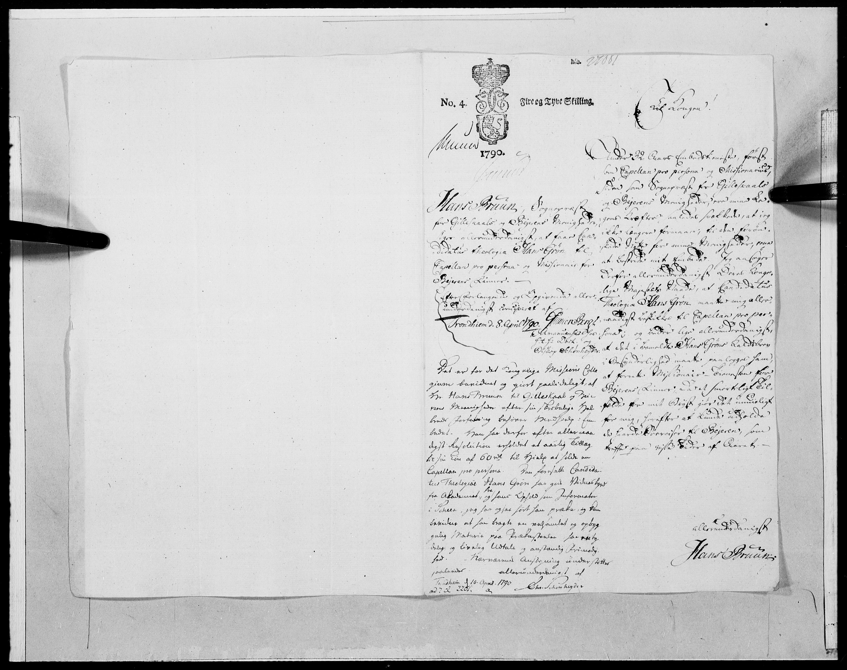 Danske Kanselli 1572-1799, AV/RA-EA-3023/F/Fc/Fcc/Fcca/L0280: Norske innlegg 1572-1799, 1790, p. 291