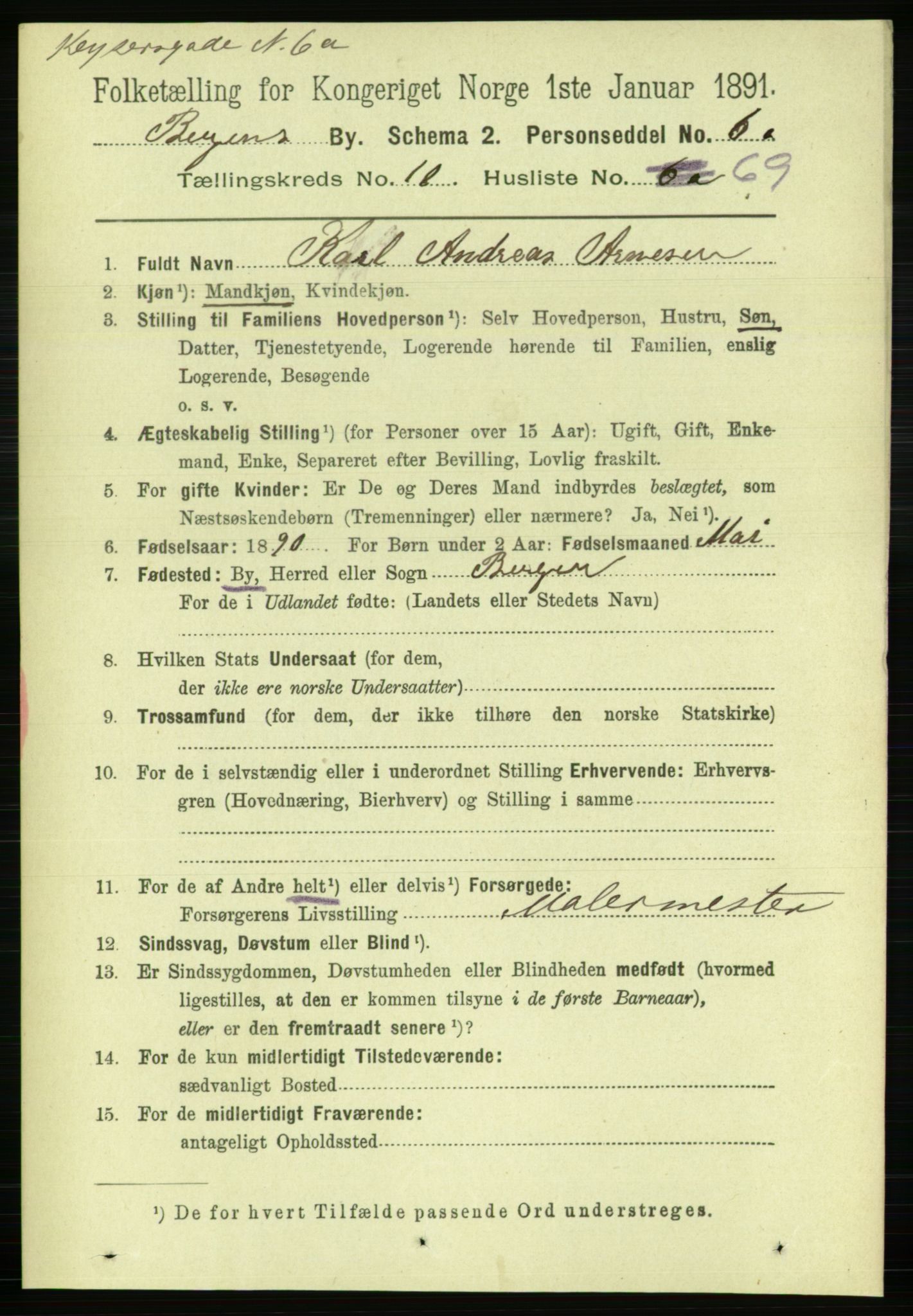 RA, 1891 Census for 1301 Bergen, 1891, p. 19802