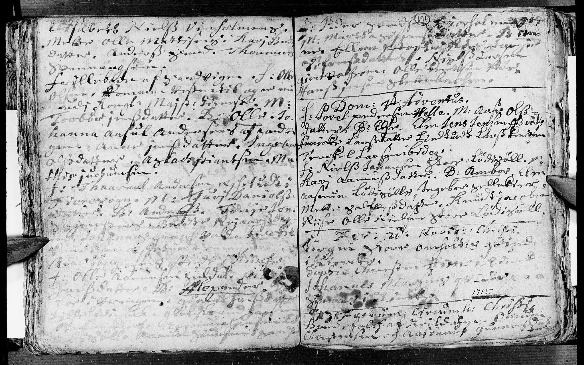Øyestad sokneprestkontor, SAK/1111-0049/F/Fa/L0002: Parish register (official) no. A 2, 1692-1722, p. 191