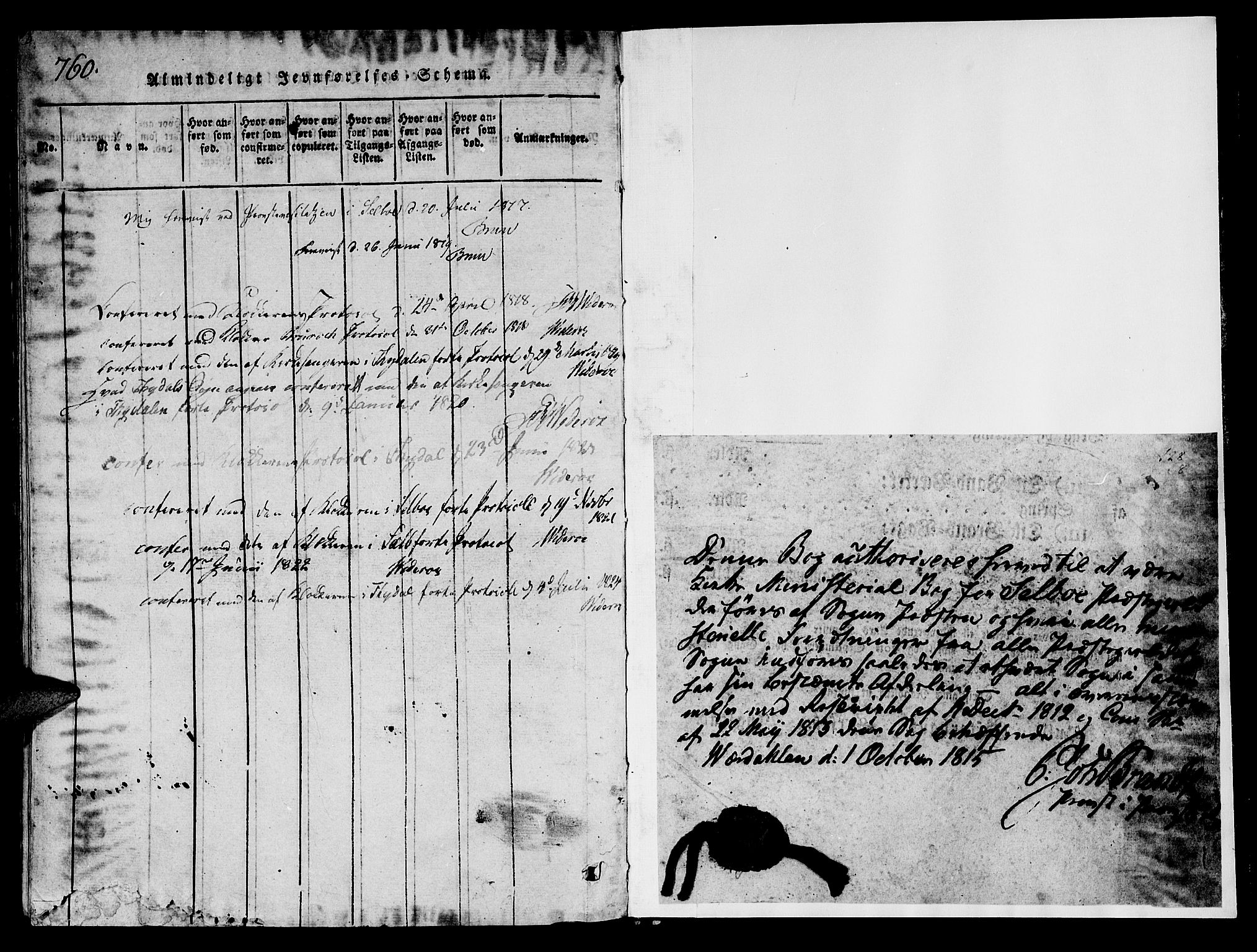 Ministerialprotokoller, klokkerbøker og fødselsregistre - Sør-Trøndelag, SAT/A-1456/695/L1142: Parish register (official) no. 695A04 /2, 1816-1824, p. 760-761