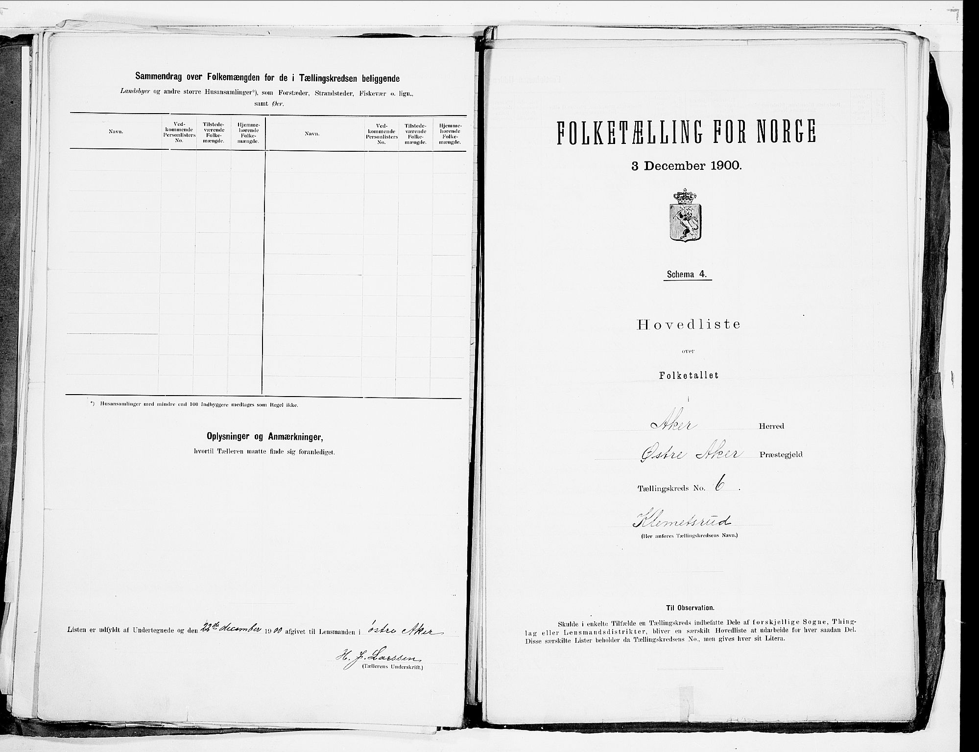 SAO, 1900 census for Aker, 1900, p. 23