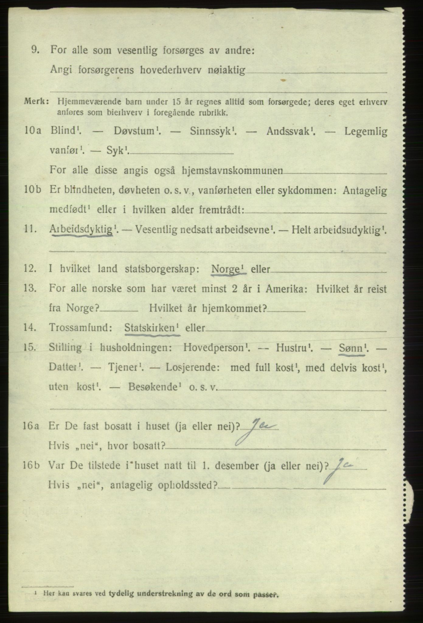 SAB, 1920 census for Etne, 1920, p. 2038