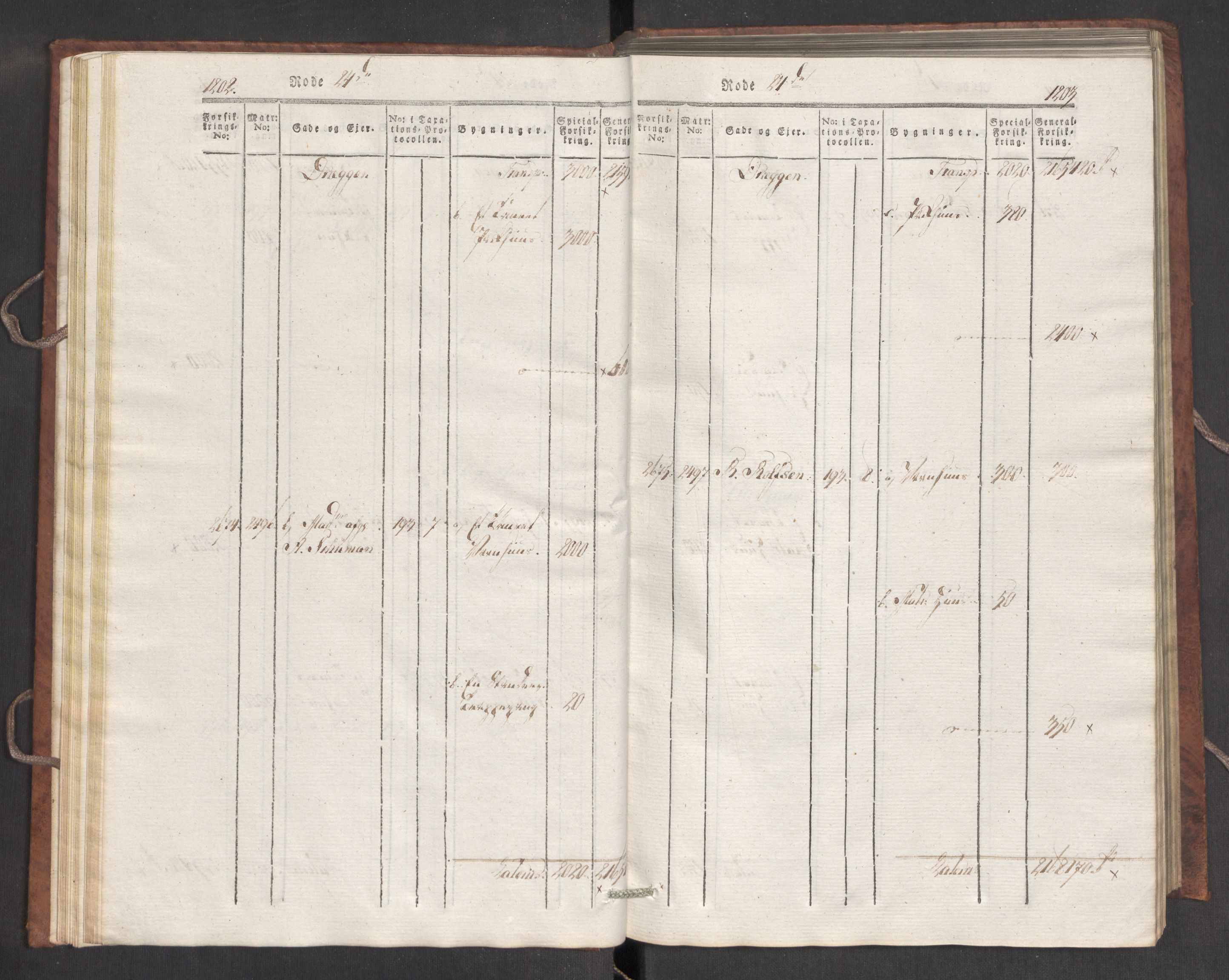 Kommersekollegiet, Brannforsikringskontoret 1767-1814, RA/EA-5458/F/Fa/L0007/0003: Bergen / Branntakstprotokoll, 1807-1817, p. 1202-1203