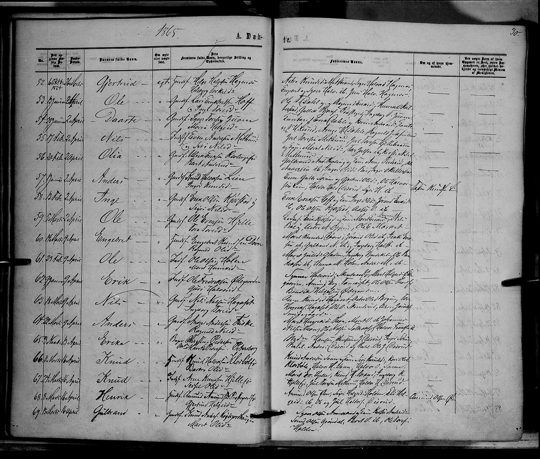 Nord-Aurdal prestekontor, AV/SAH-PREST-132/H/Ha/Haa/L0008: Parish register (official) no. 8, 1863-1875, p. 30