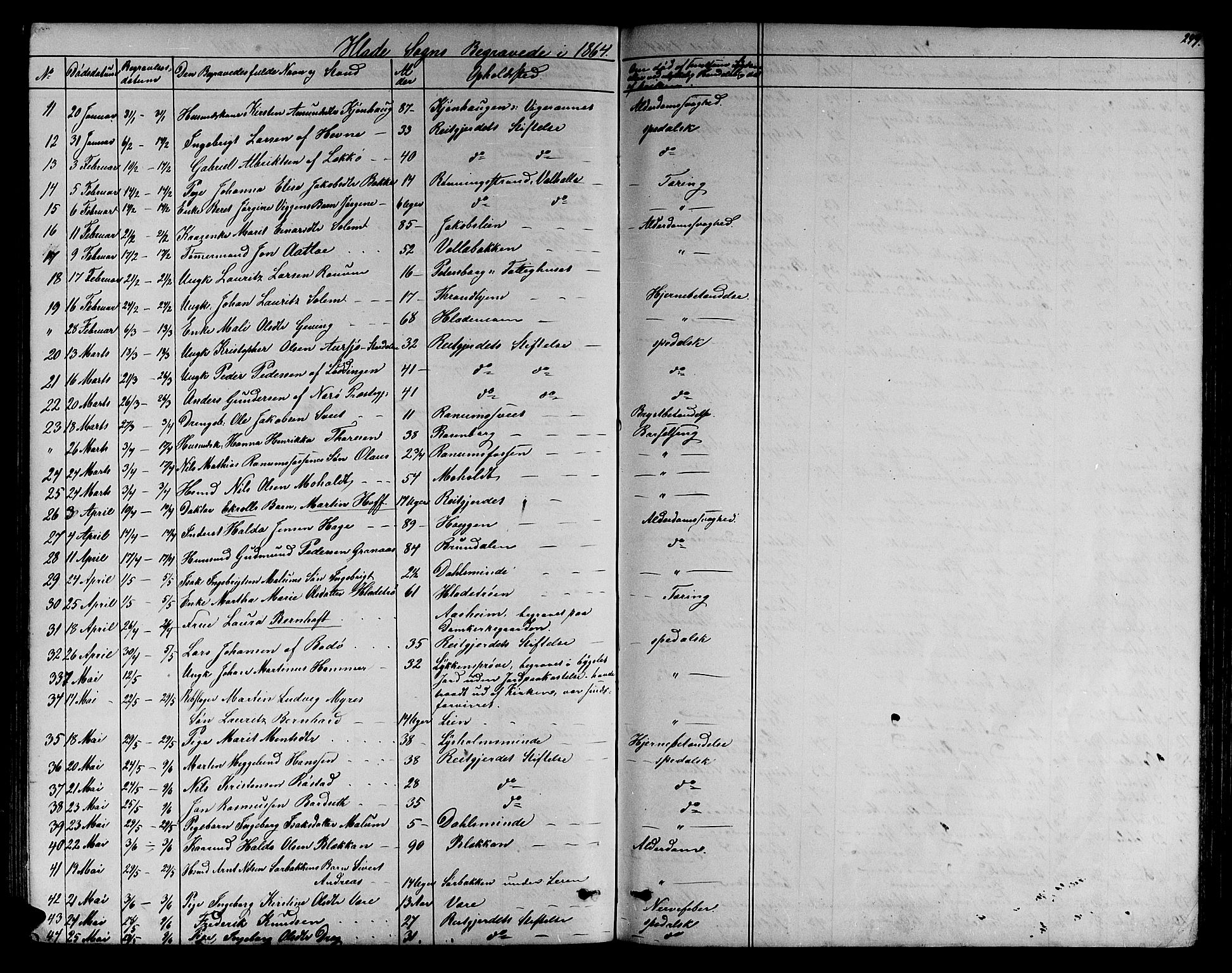 Ministerialprotokoller, klokkerbøker og fødselsregistre - Sør-Trøndelag, SAT/A-1456/606/L0311: Parish register (copy) no. 606C07, 1860-1877, p. 279