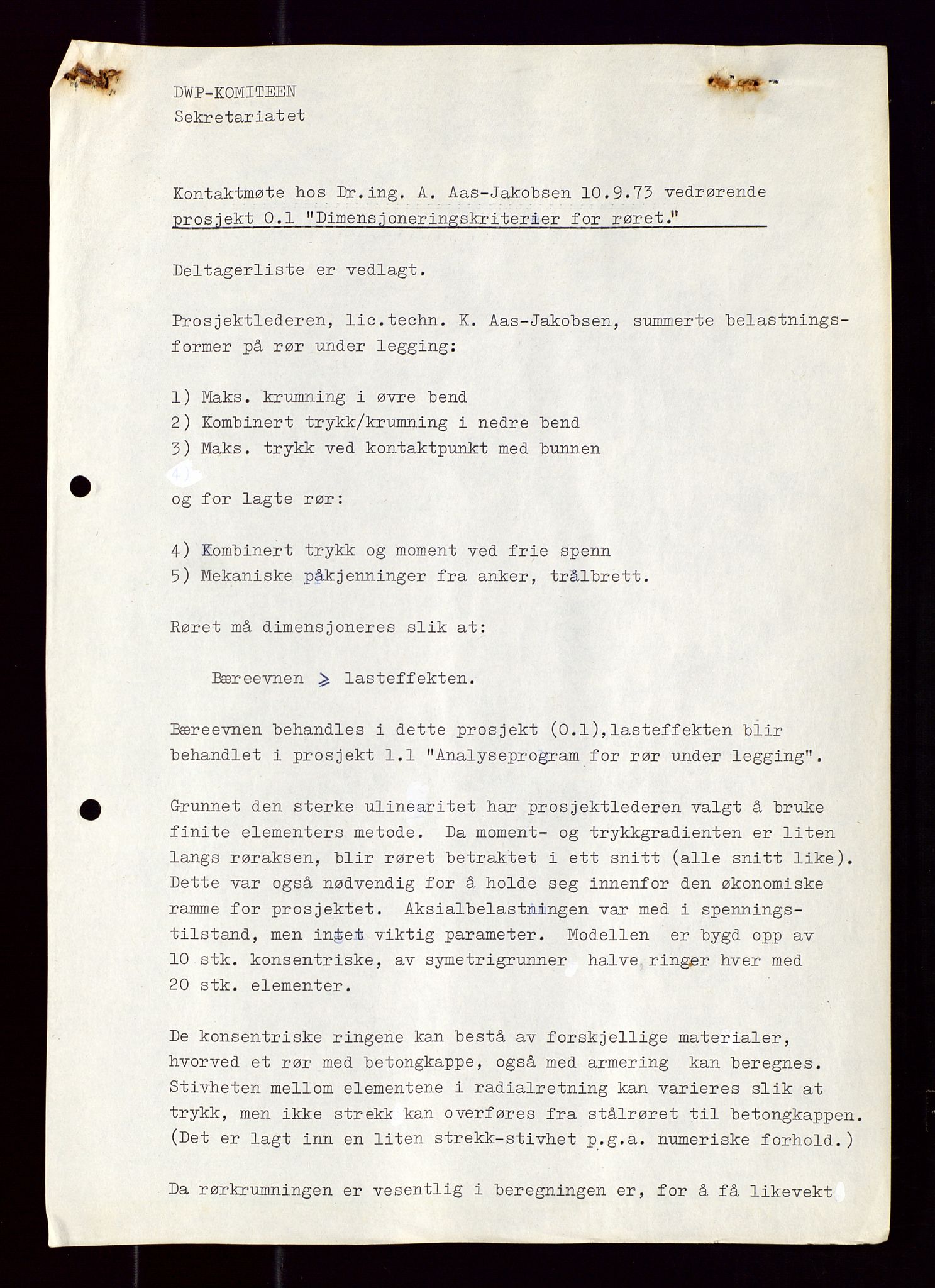 Industridepartementet, Oljekontoret, AV/SAST-A-101348/Di/L0001: DWP, møter juni - november, komiteemøter nr. 19 - 26, 1973-1974, p. 242