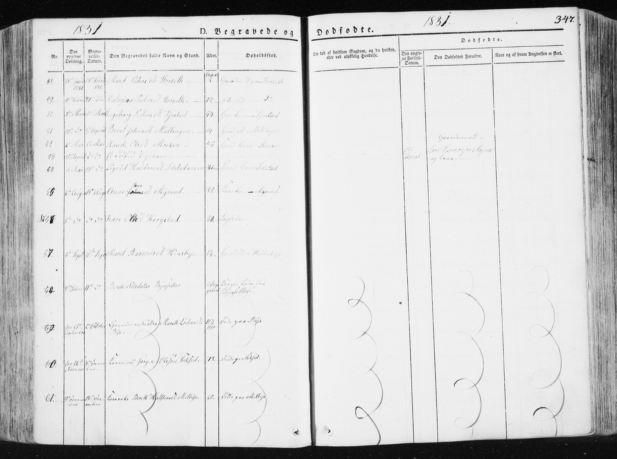 Ministerialprotokoller, klokkerbøker og fødselsregistre - Sør-Trøndelag, SAT/A-1456/665/L0771: Parish register (official) no. 665A06, 1830-1856, p. 347
