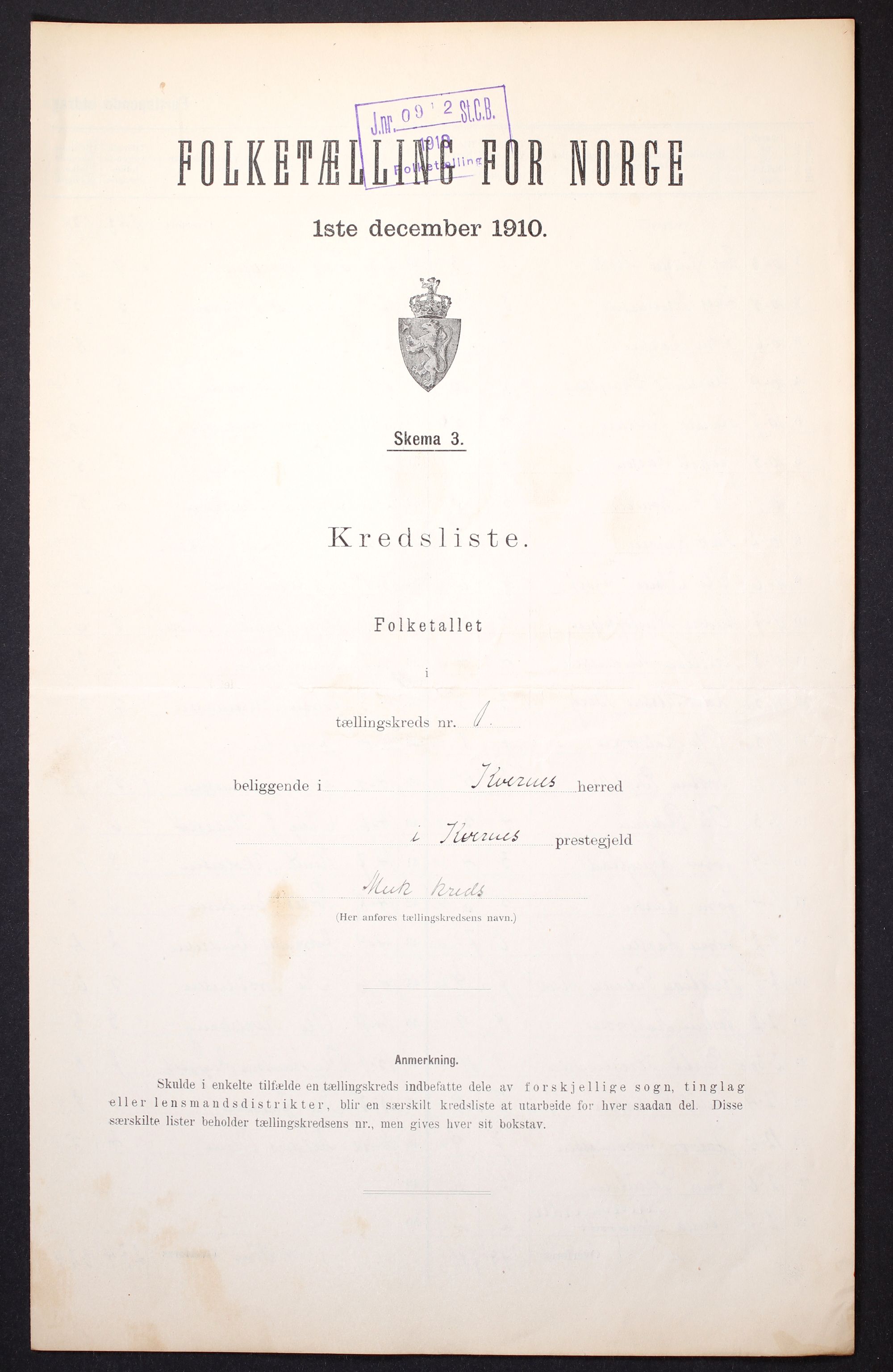 RA, 1910 census for Kvernes, 1910, p. 4