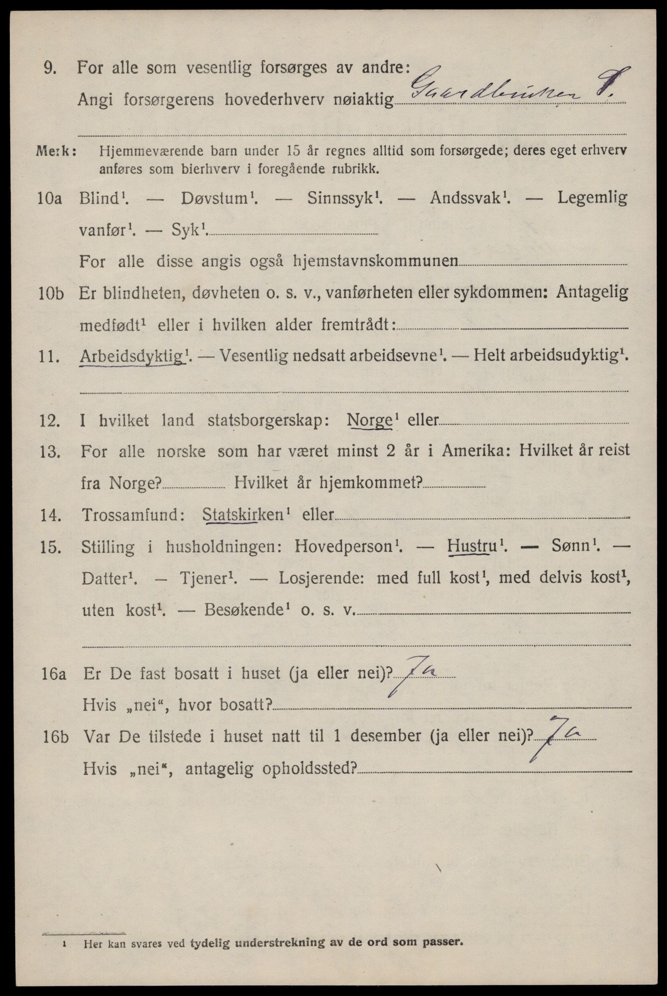 SAST, 1920 census for Skåre, 1920, p. 2085