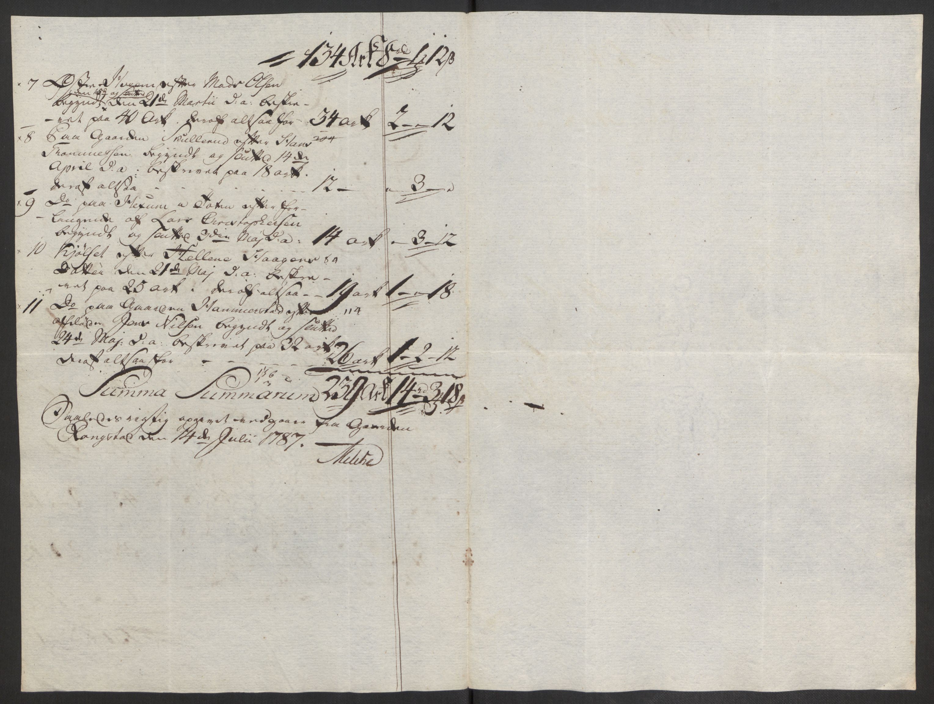 Rentekammeret inntil 1814, Reviderte regnskaper, Fogderegnskap, AV/RA-EA-4092/R19/L1374: Fogderegnskap Toten, Hadeland og Vardal, 1787, p. 369
