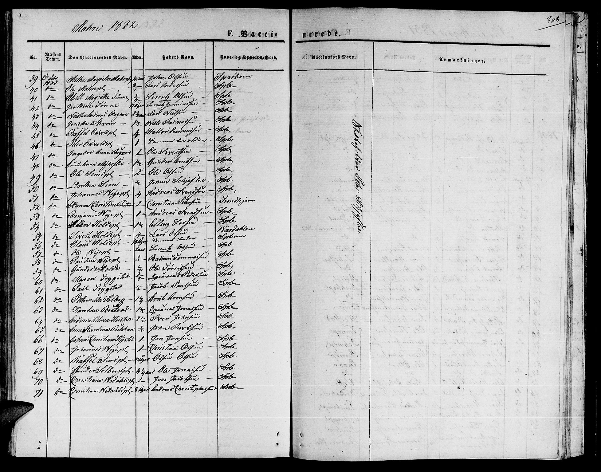 Ministerialprotokoller, klokkerbøker og fødselsregistre - Nord-Trøndelag, AV/SAT-A-1458/735/L0336: Parish register (official) no. 735A05 /1, 1825-1835, p. 308