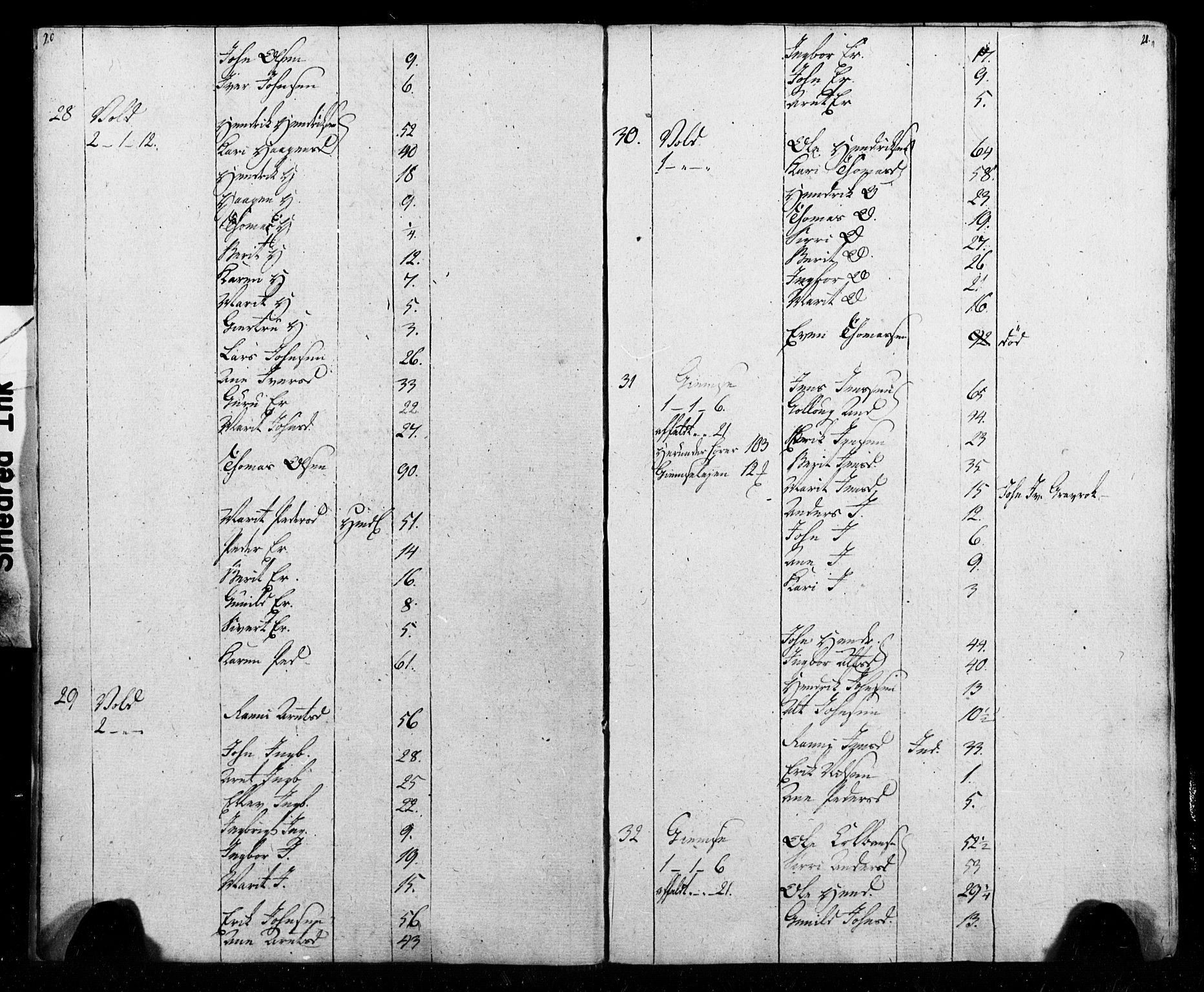 SAT, Census 1815 for Melhus, 1815, p. 20-21