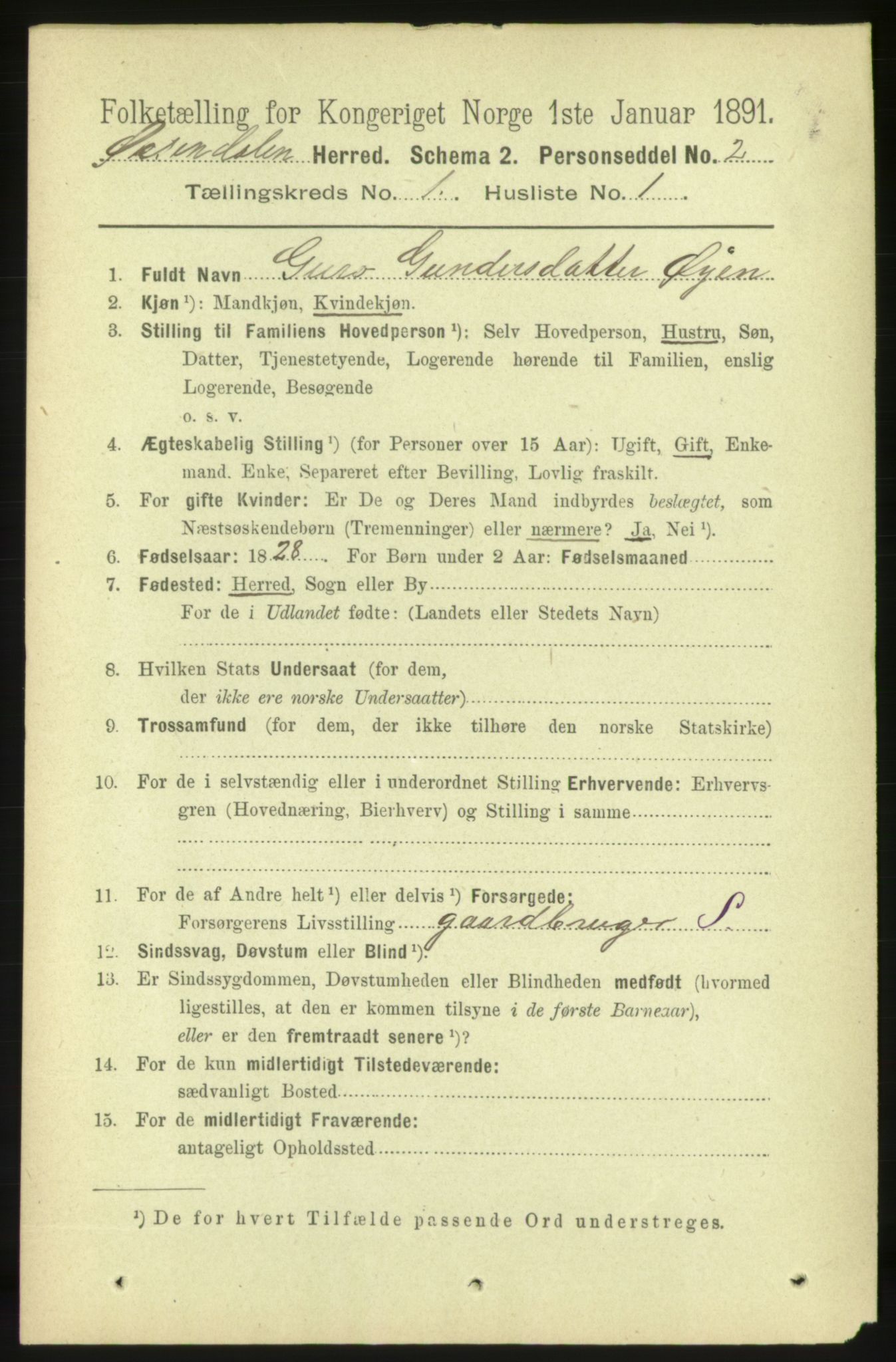 RA, 1891 census for 1561 Øksendal, 1891, p. 44