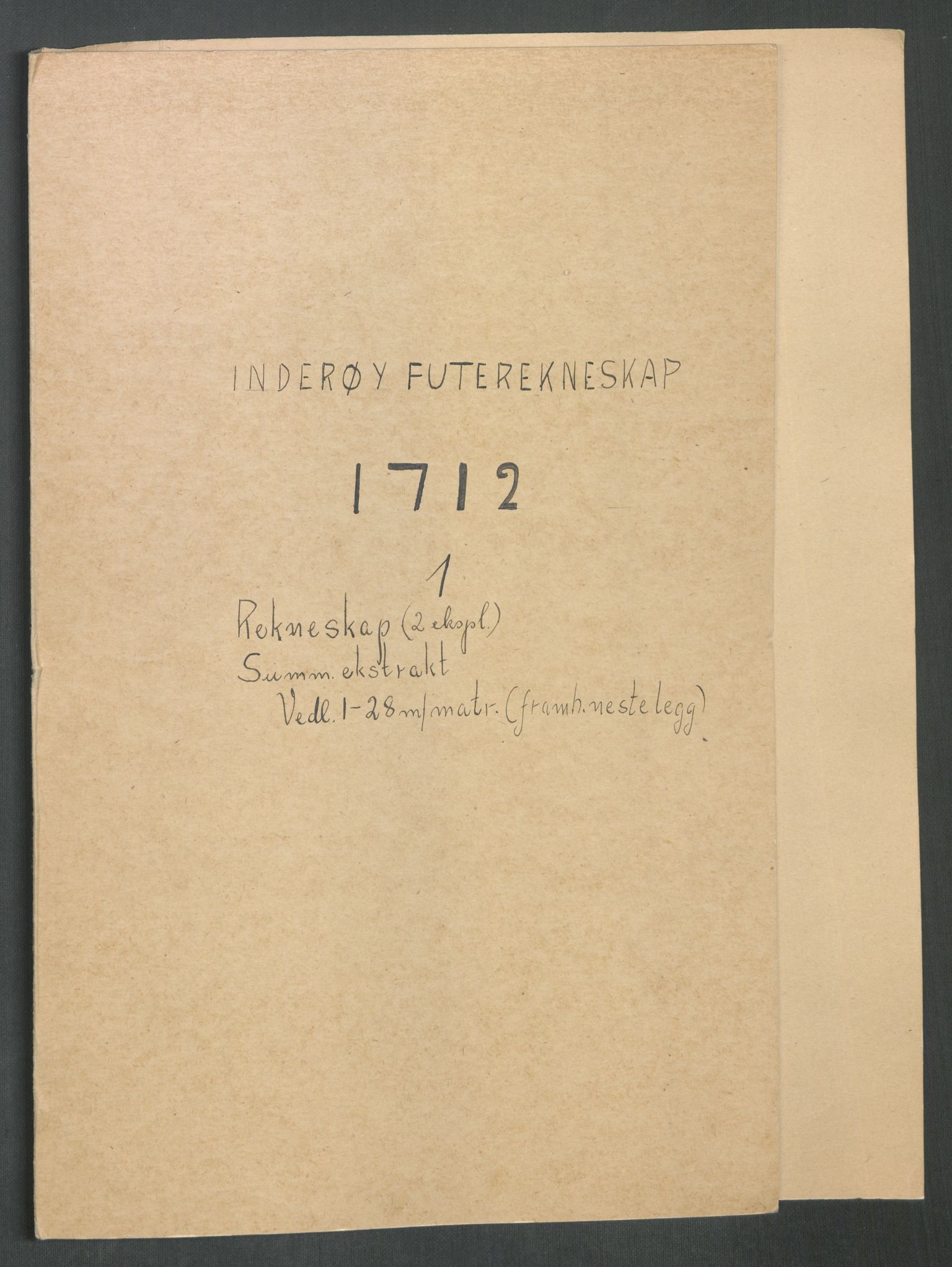 Rentekammeret inntil 1814, Reviderte regnskaper, Fogderegnskap, RA/EA-4092/R63/L4320: Fogderegnskap Inderøy, 1712, p. 2