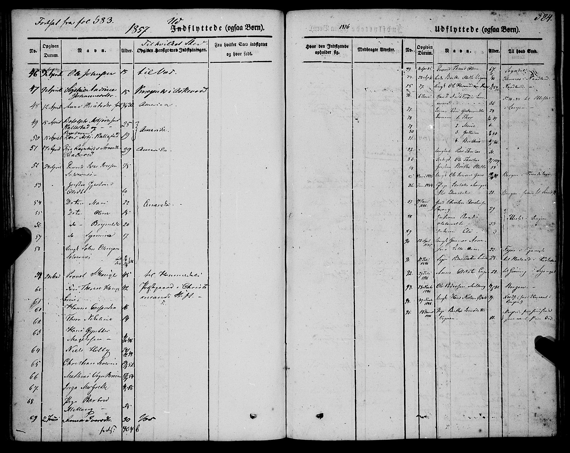 Vik sokneprestembete, AV/SAB-A-81501/H/Haa/Haaa/L0008: Parish register (official) no. A 8, 1846-1865, p. 384